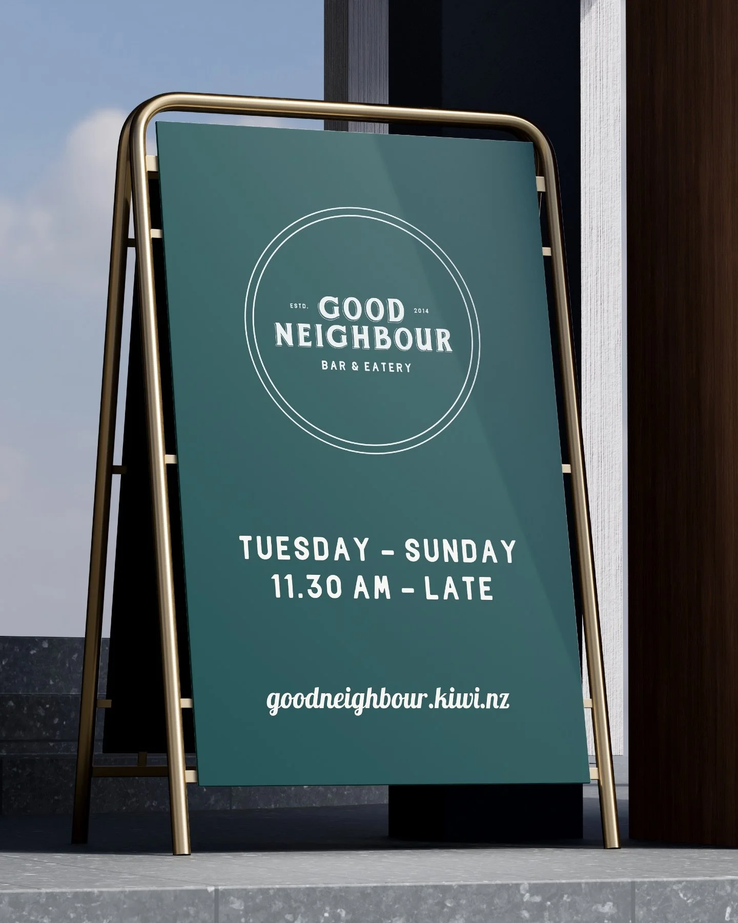Brand work for @goodneighbourrototuna, one of Hamilton&rsquo;s favourite neighbourhood bars and eateries, and a joy to work with.

Menus, signage, table talkers, and social tiles - all designed to feel modern and sophisticated, with the warmth of a t