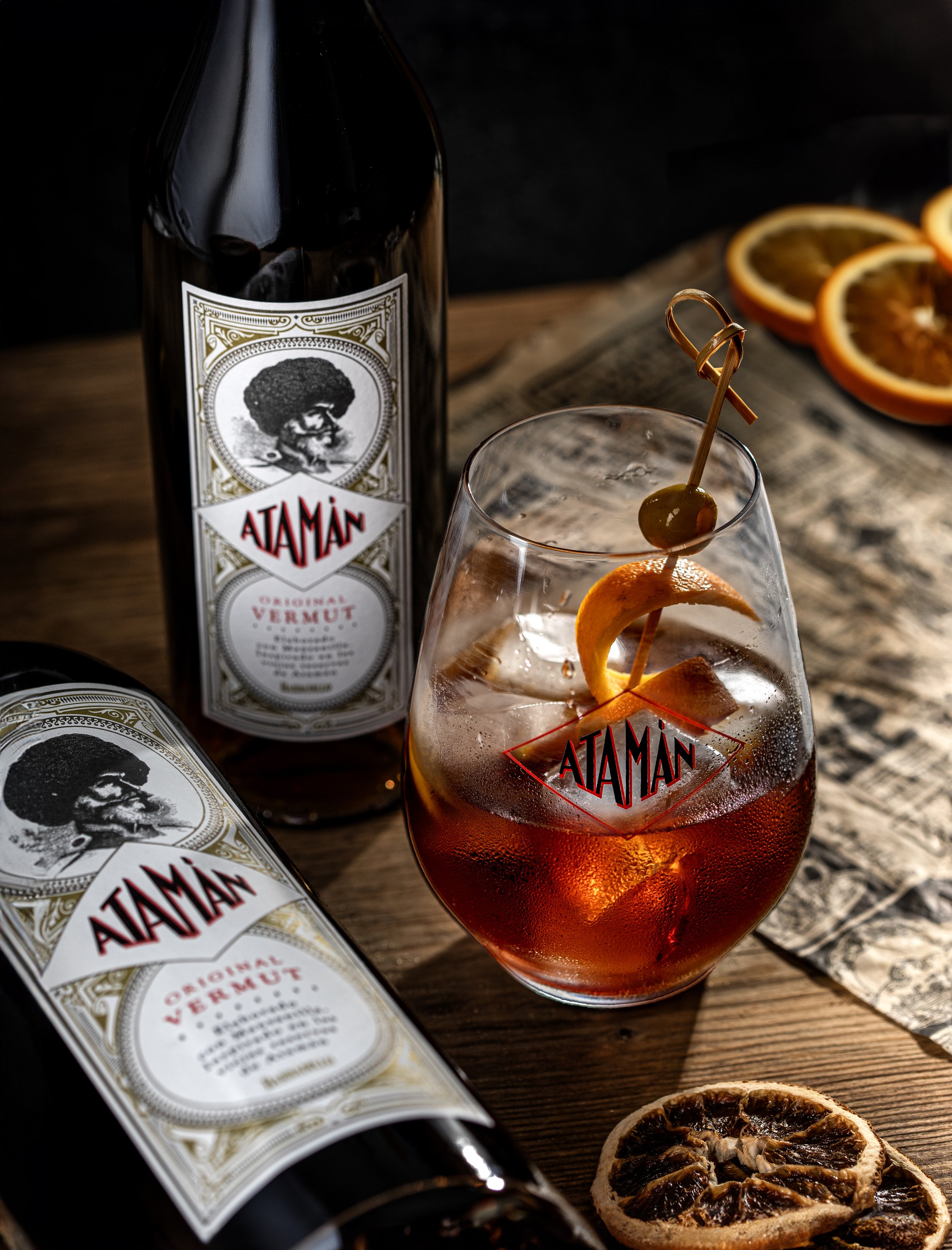 Atamán vermouth vermut Manzanilla Angioletti and El Toro wineries Quinine; & bitter Seville orange, wormwood, rosemary, quassia, & elderberry
