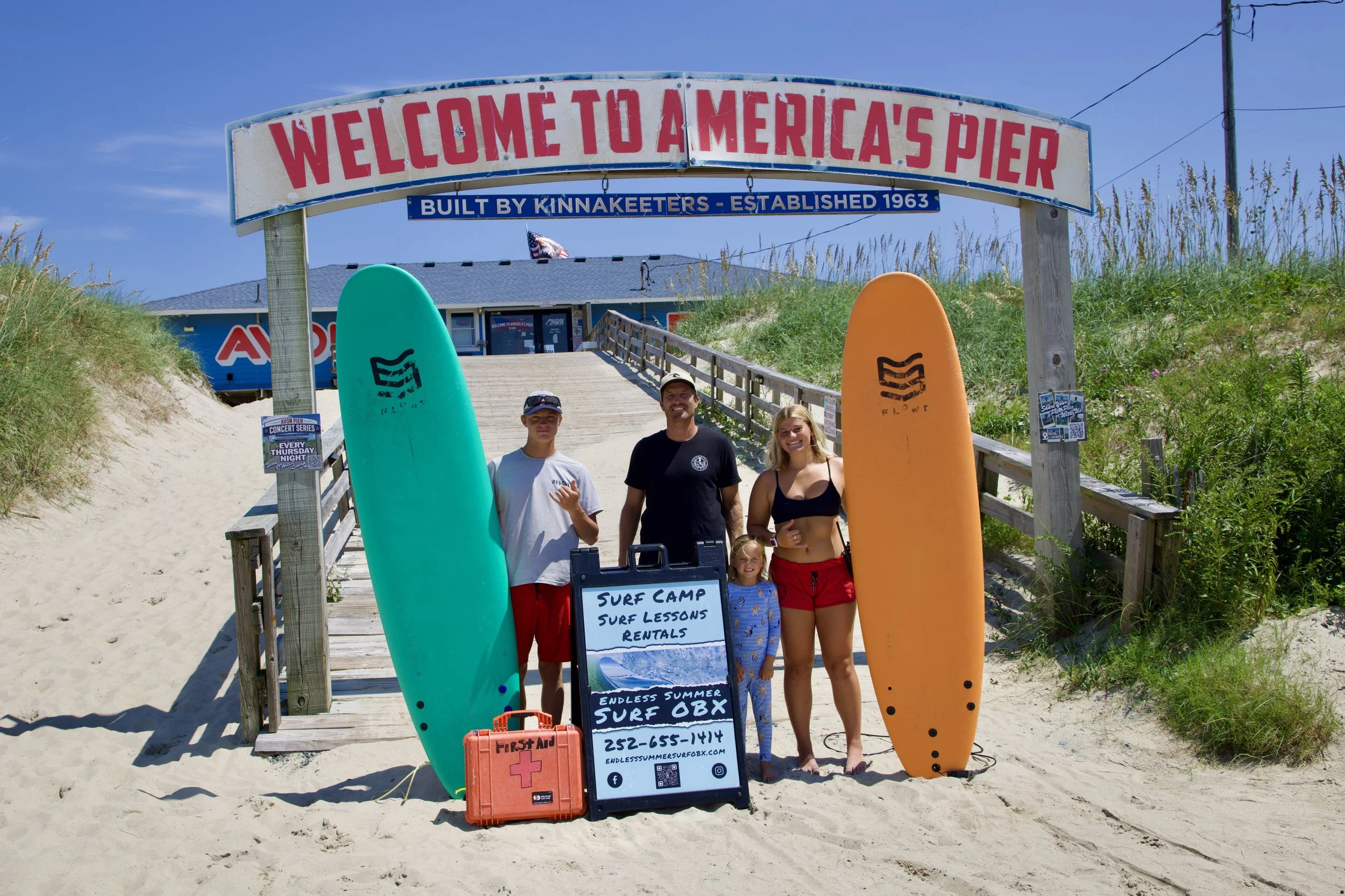 Welcome to America's Pier in Avon, NC. Surf Lessons and Surf Camps with Endless Summer Surf OBX