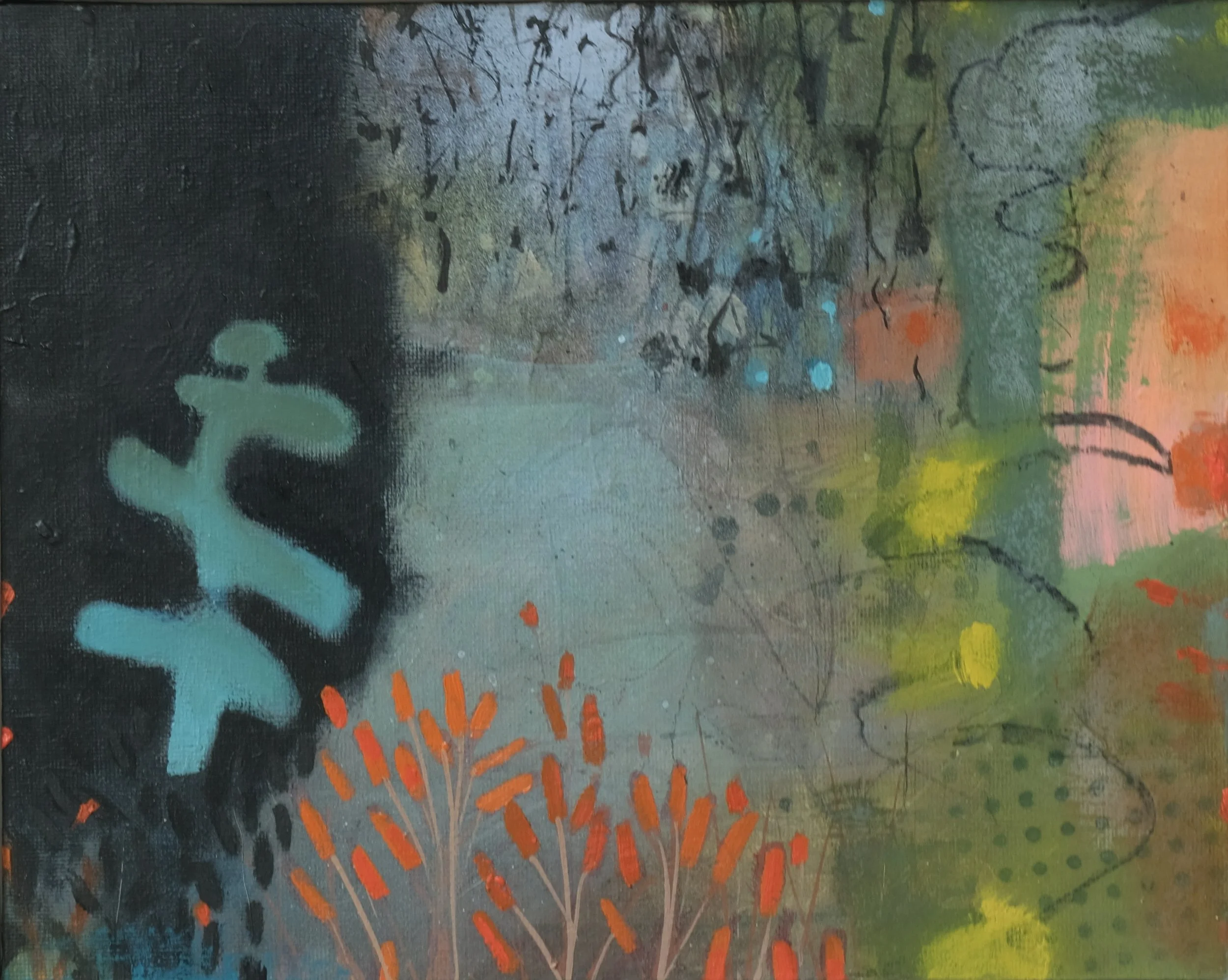 Hedge 20 x 25 acylic , oil, oil stick for sale in my shop 