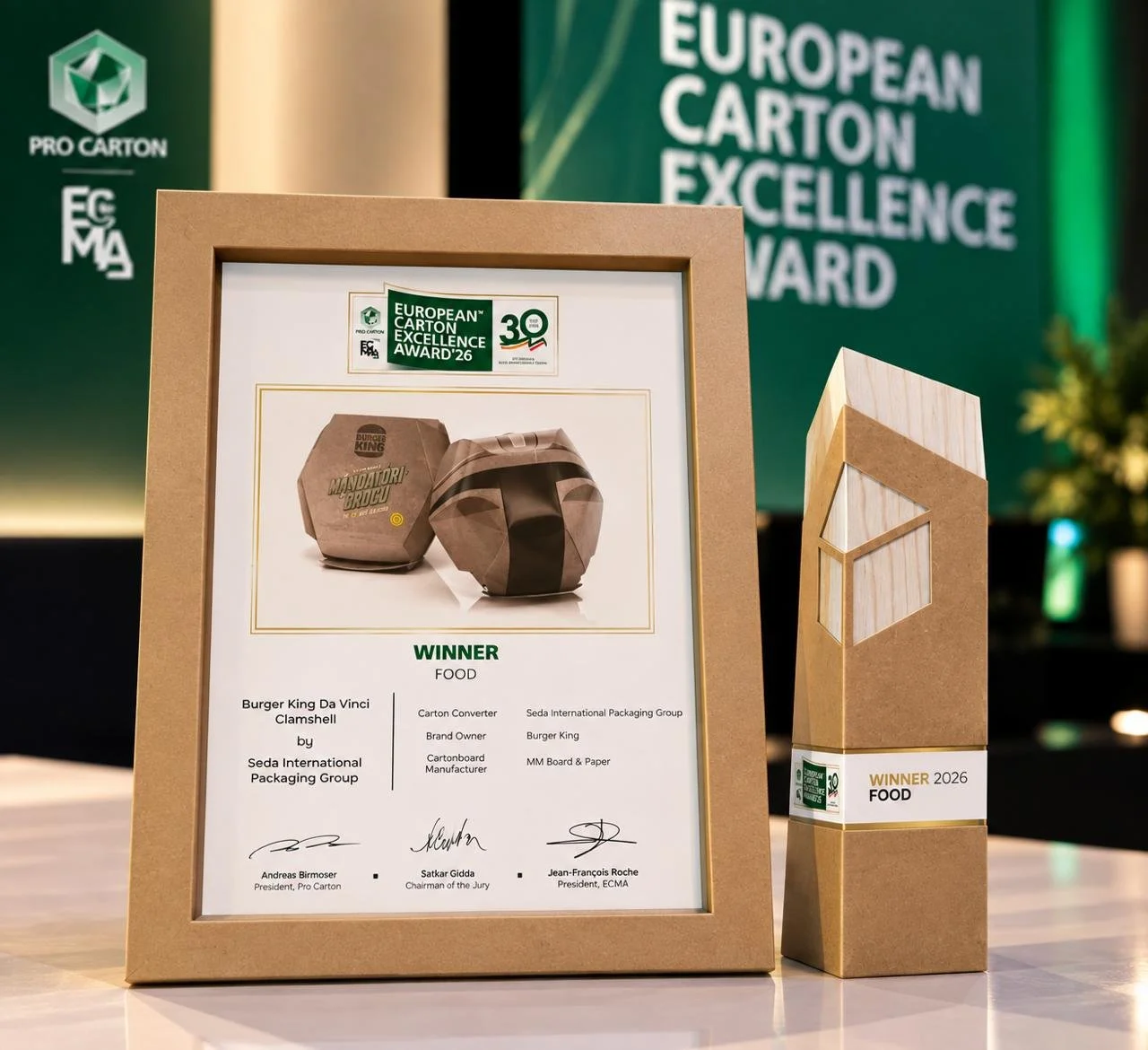 Seda wins European Carton Excellence Award 2026 with Da Vinci Clamshell
