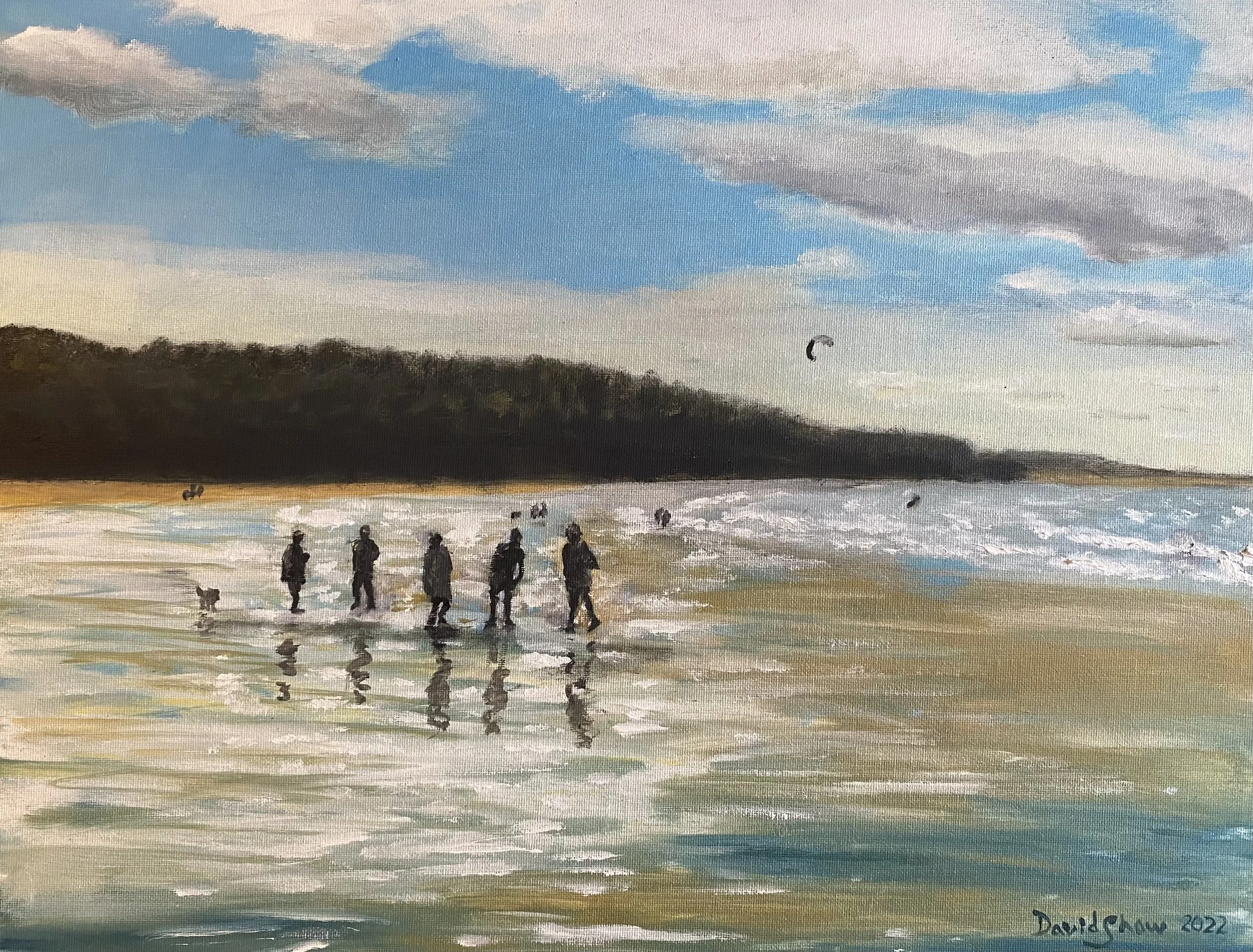 Gullane Beach | Oil on Board | 45x35cm | For sale £450