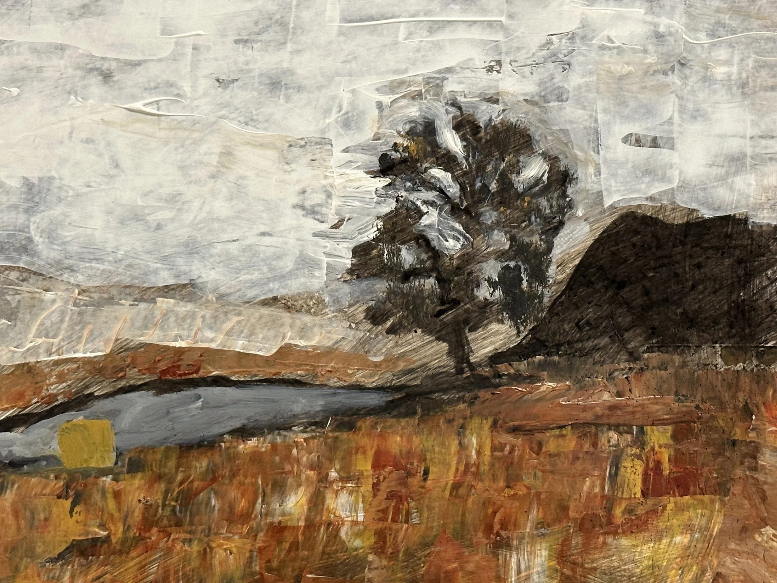 Tree by Arthur's Seat | Acrylic on card | 40x30cm | For sale £250
