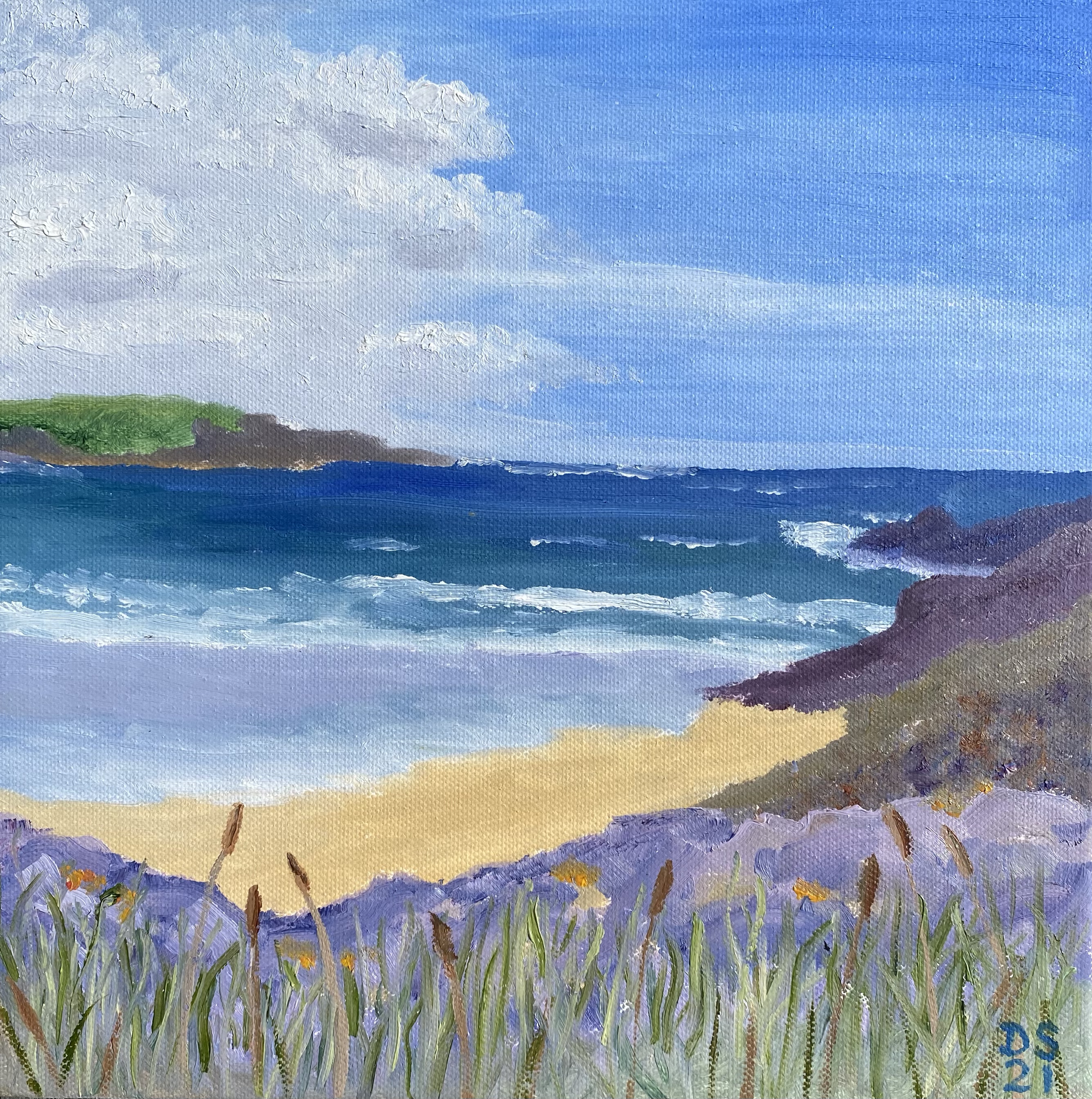 Kiloran Beach, Colonsay | 30x30x3.8cm | Oil on box canvas | For sale