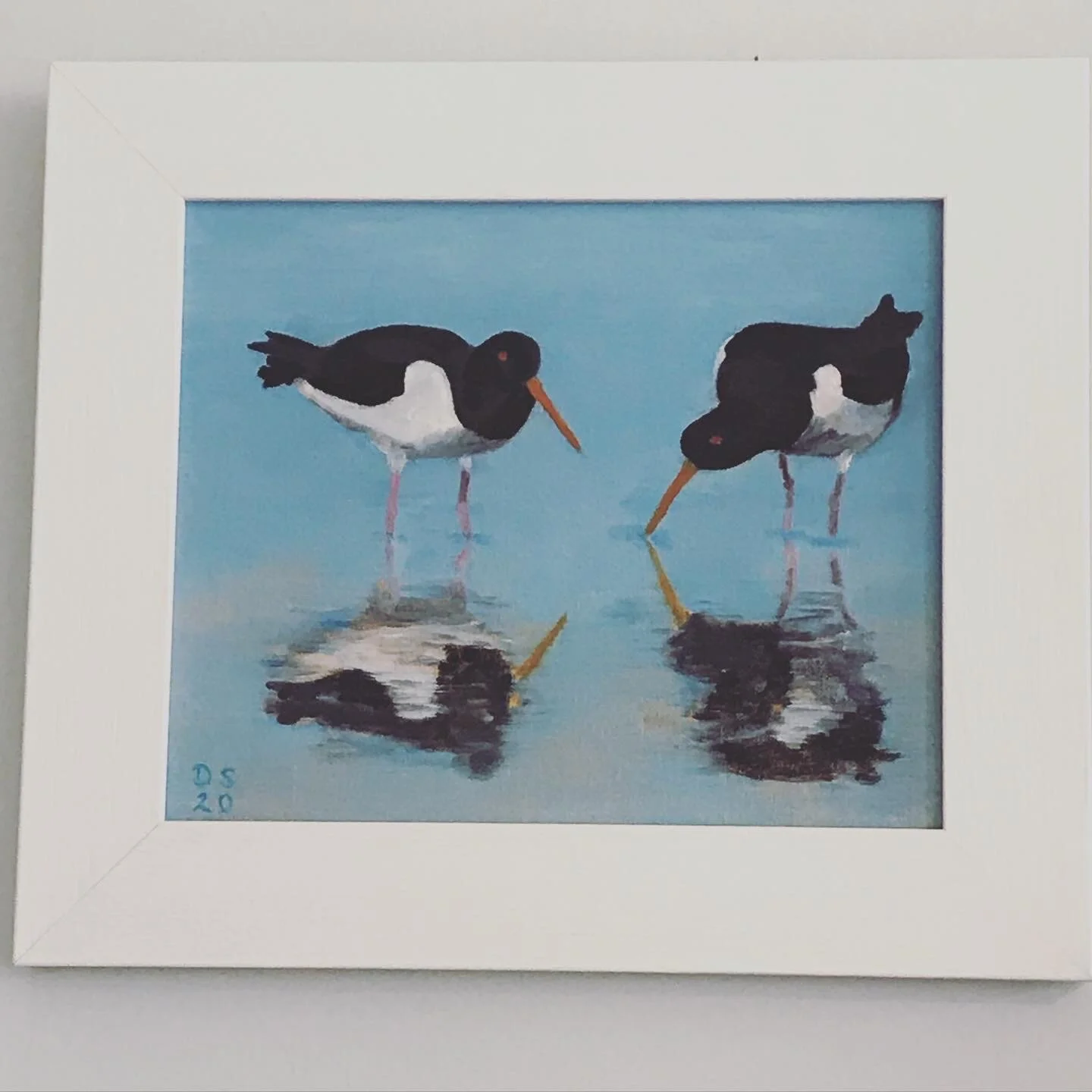 Two Oystercatchers on Beach | 46x36 | Not for Sale
