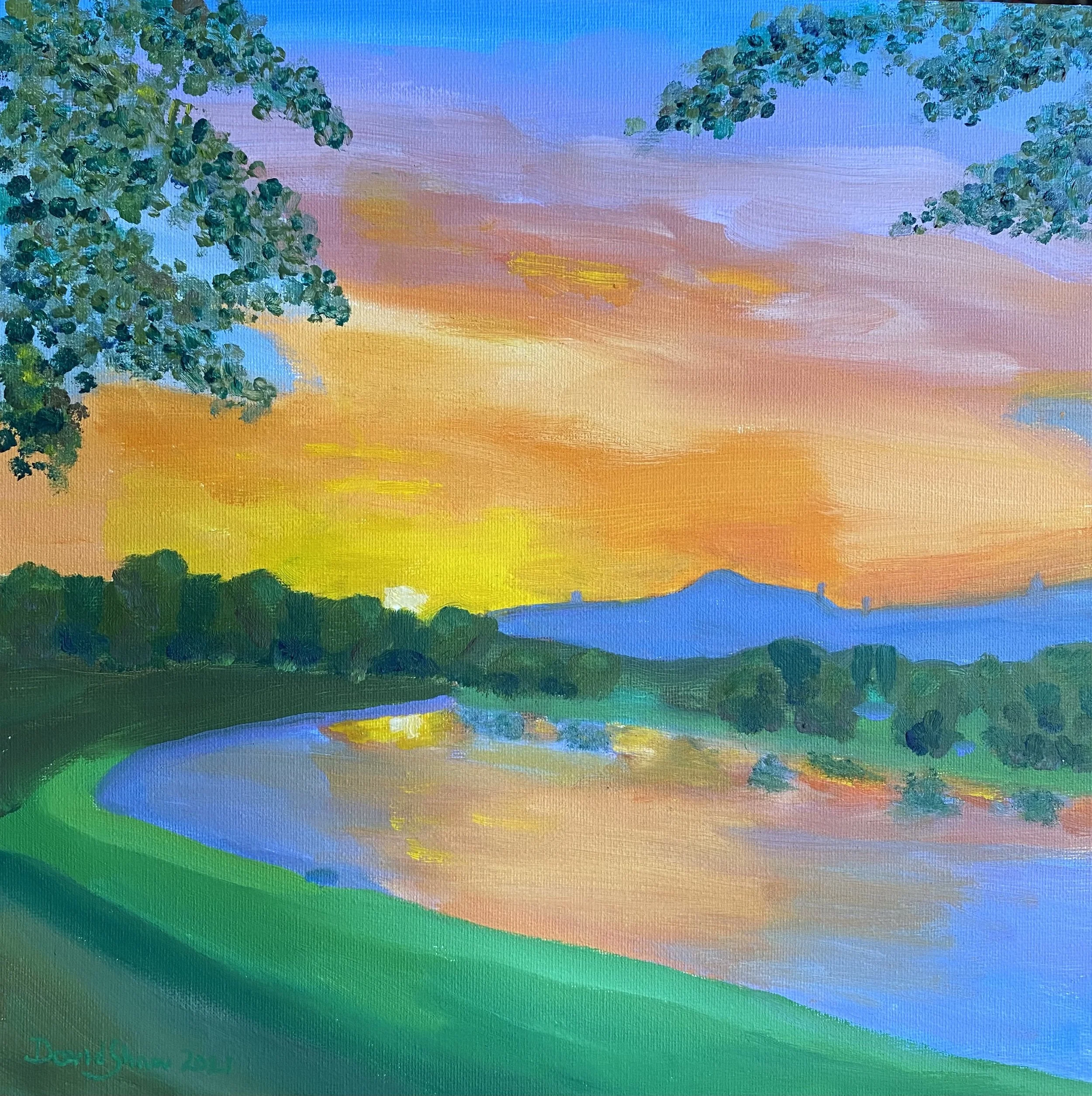  Edinburgh from Inverleith Park | Oil on board | 30x30cm | Reserved 