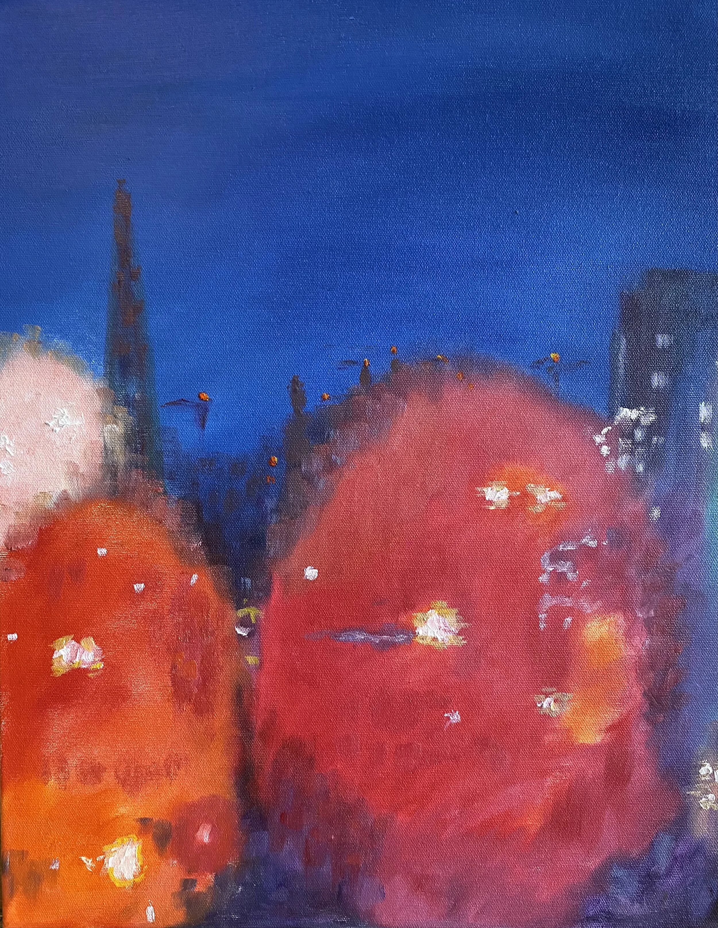 George St looking to St Andrew Sq, Edinburgh | 40x50cm | Oil on canvas | Sold