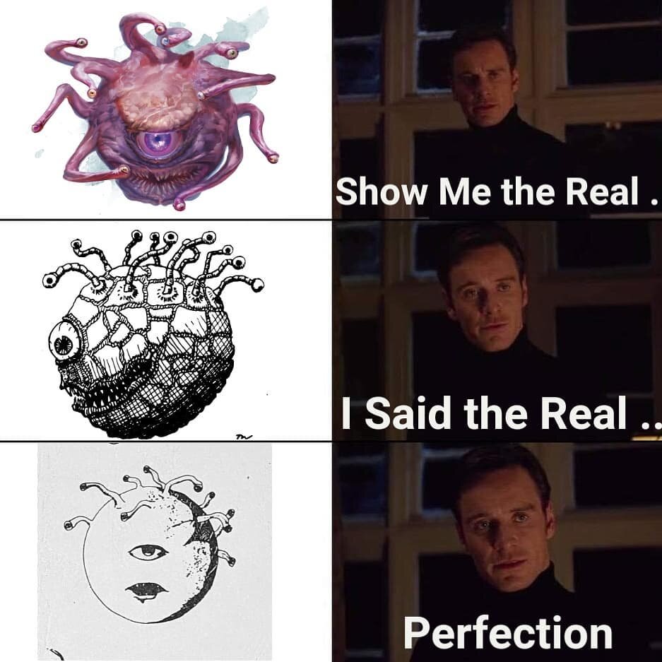 Beholders are scary. Original version meatball beholder is terrifying.
.
.
.
#d20 #dice #roll #rollthedice #meme #joke #criticalrole #rpg #ttrpg #funnymemes #funny #oc #dnd #meme #dungeonsanddragons #dndmemes #funny #fantasy #podcast #campaign #geek 