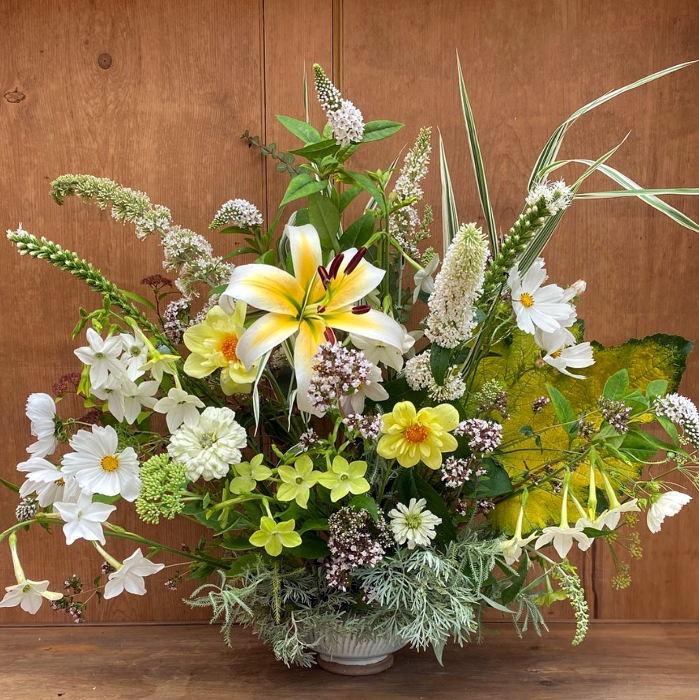 Large yellow and white in a bowl