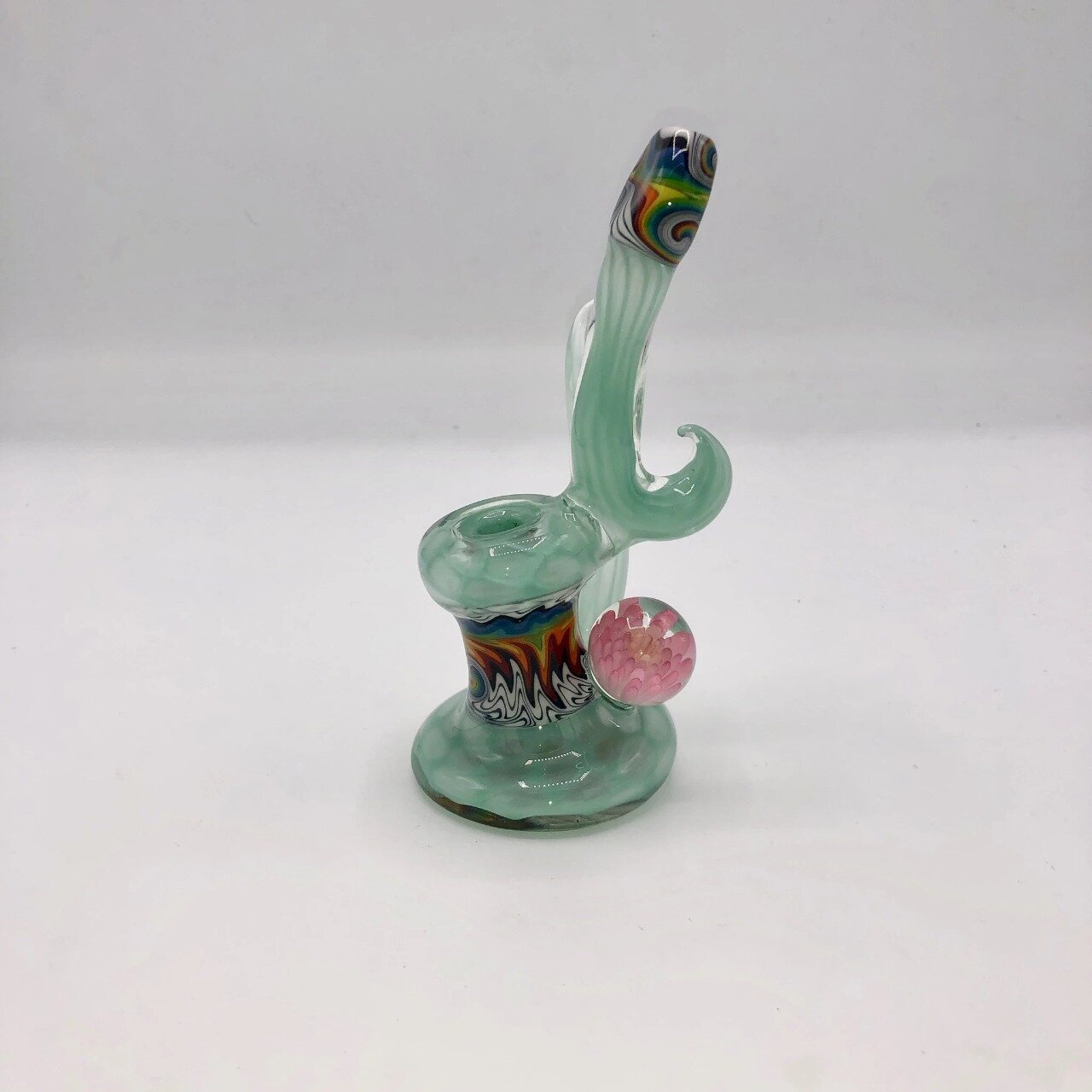 Pink Flower Wig Wag Bubbler