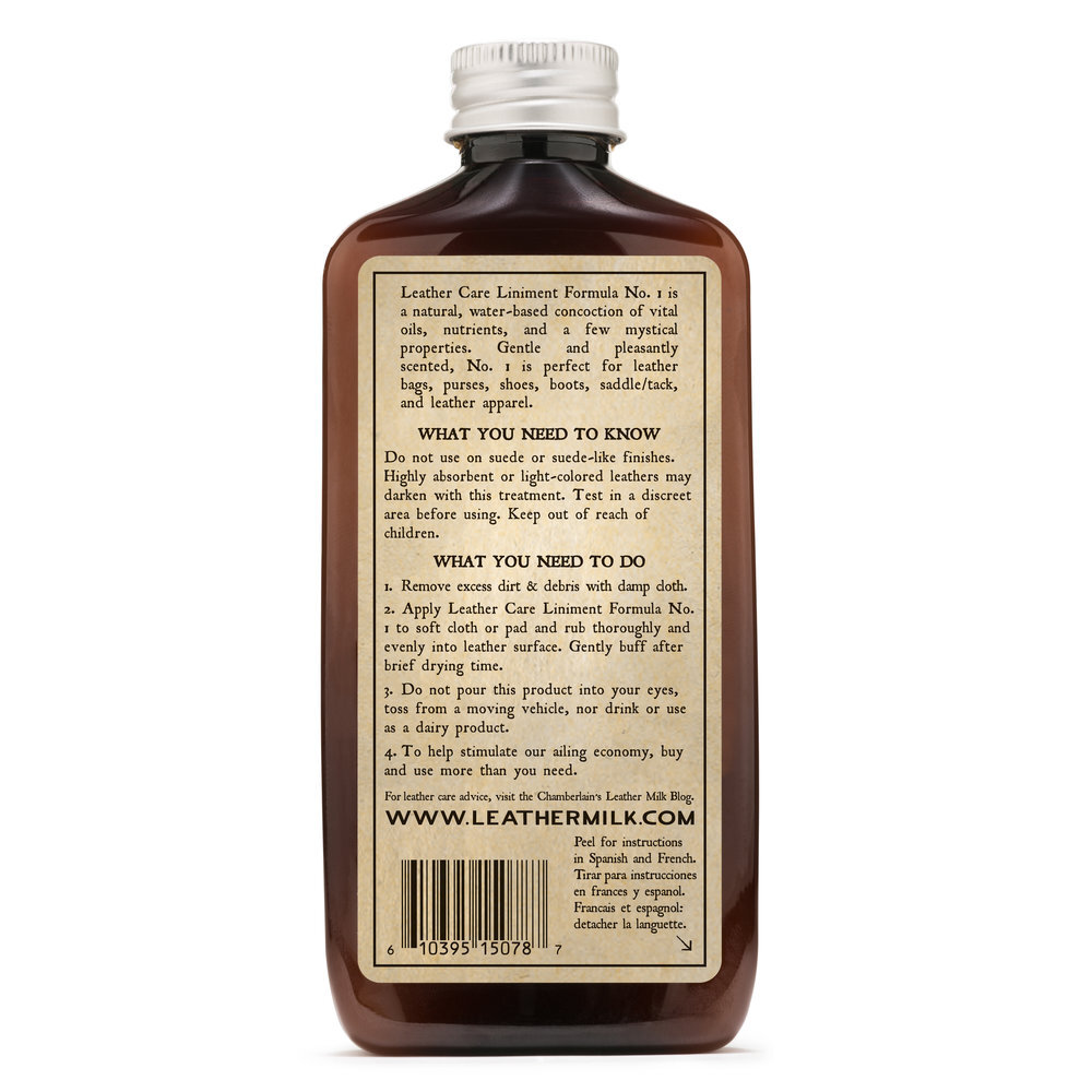 Leather Care Liniment Formula  — Leather Aprons for woodworking,  tattoo, salon, barista, luthier, gunsmith