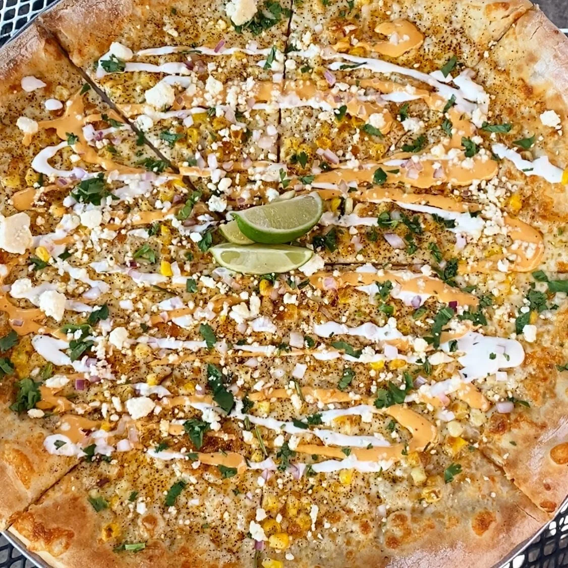 Just about last chance summer dance on this pie!! It&rsquo;s the last weekend for elotes pizza at the shop, benefitting @nhsresourceroom 🌽🔥