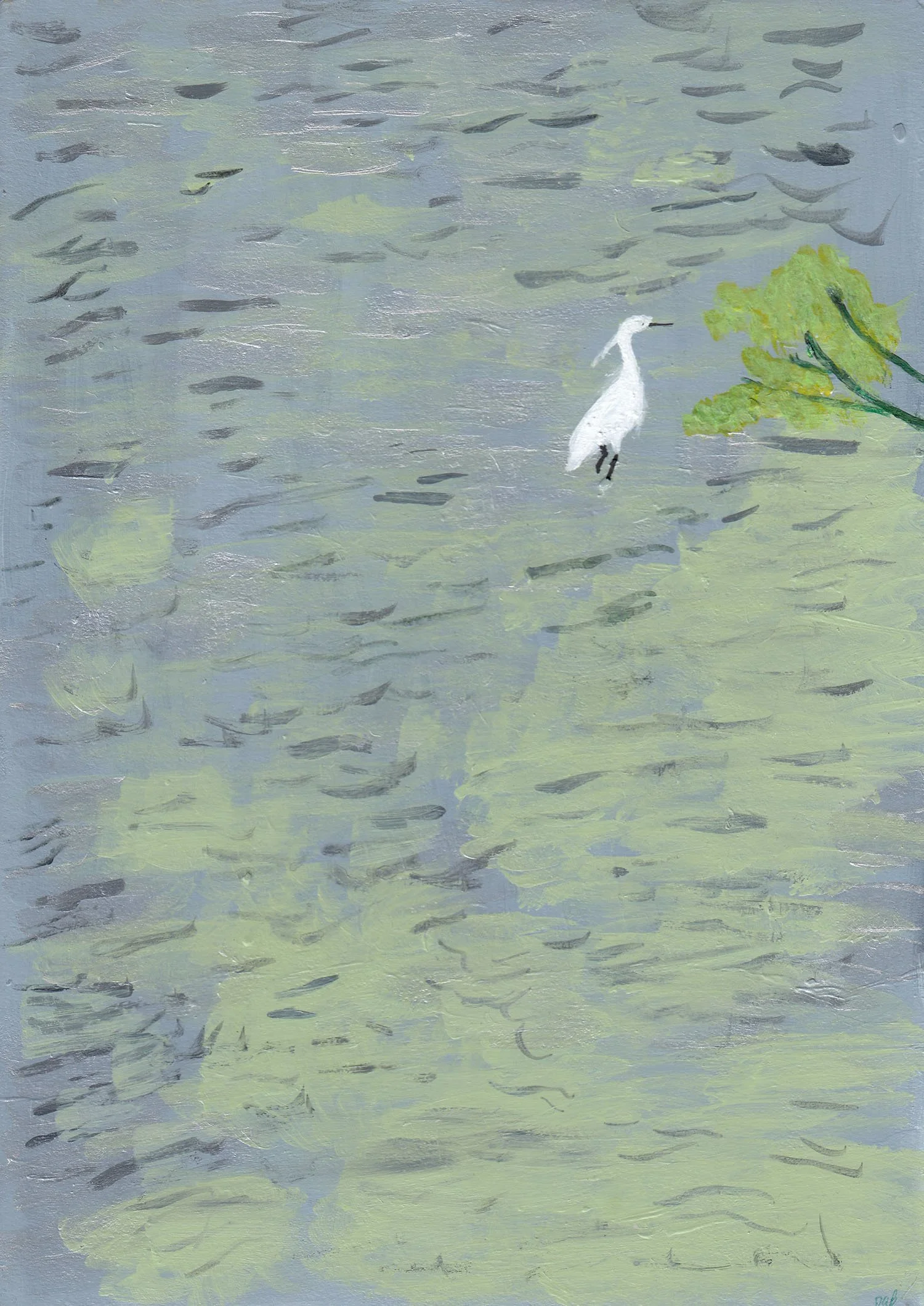 Egret Spring painting