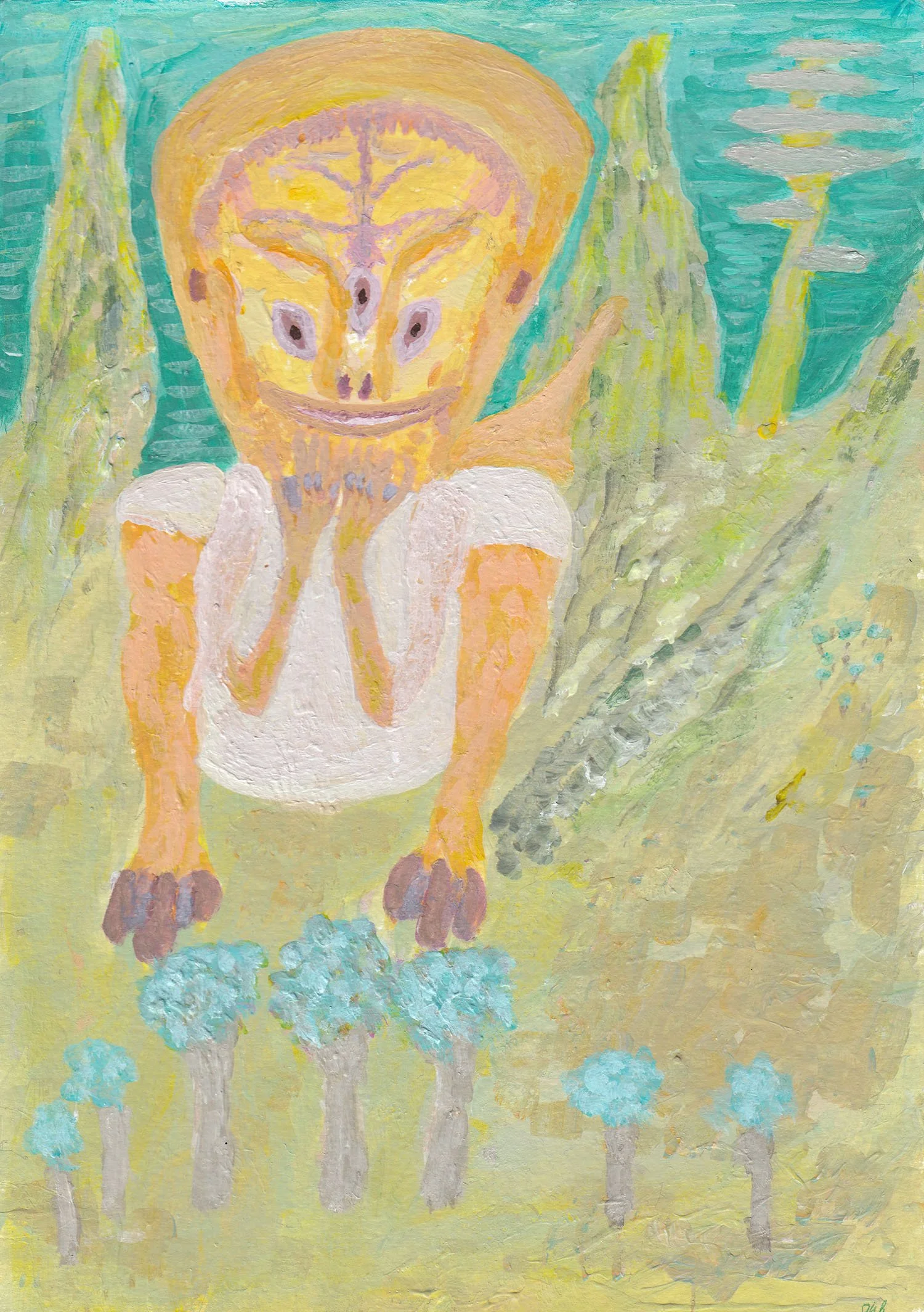 A Krell Admiring Flowers