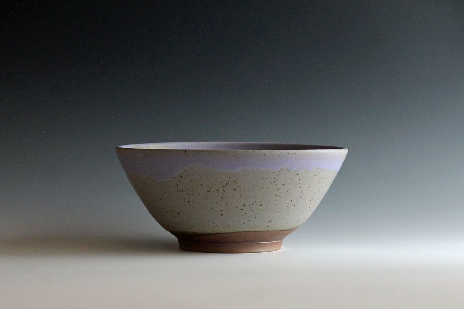 Serving bowl with opaque blue glaze