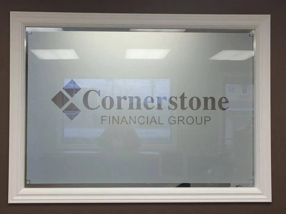 Frosted window film for cornerstone financial group - Signupsigns - Neustadt.