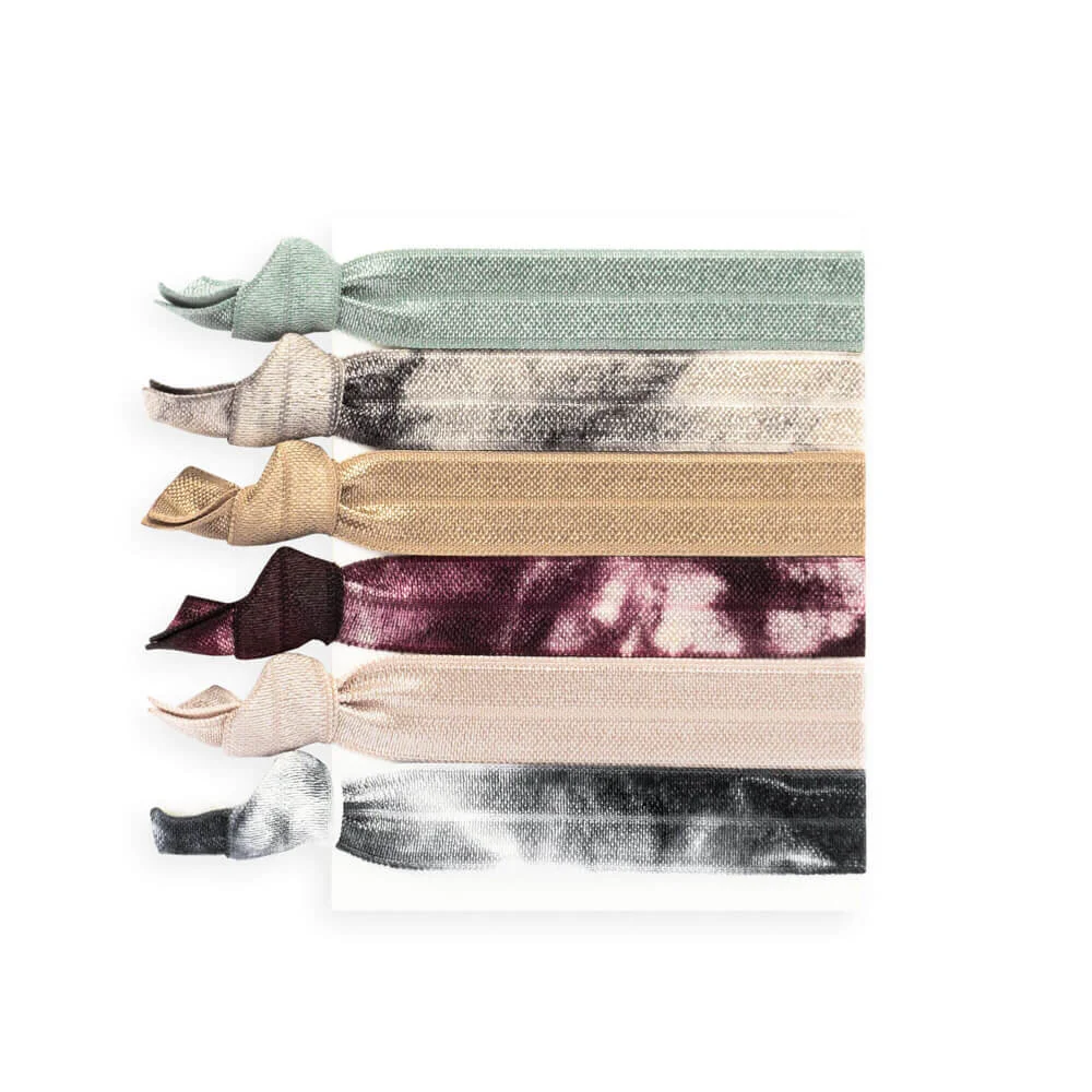 Blush Pink Hair Tie Gift Set 6 Creaseless Elastic Hair Bands — Shop