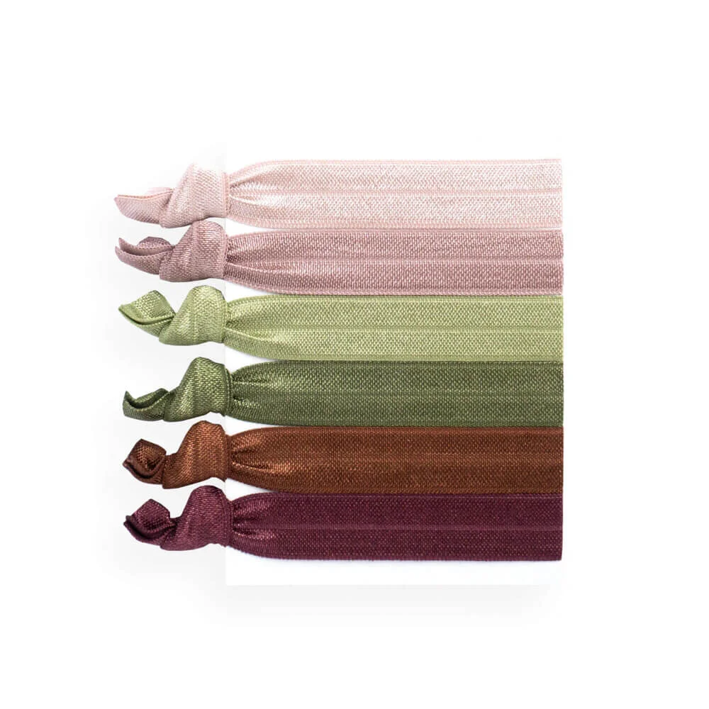Blush Pink Hair Tie Gift Set 6 Creaseless Elastic Hair Bands — Shop