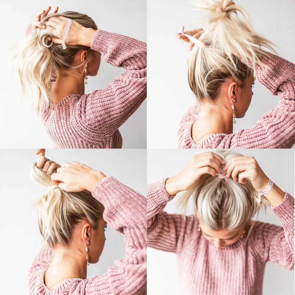 Blush Pink Hair Tie Gift Set 6 Creaseless Elastic Hair Bands — Shop Hair Tie Favors + Gifts