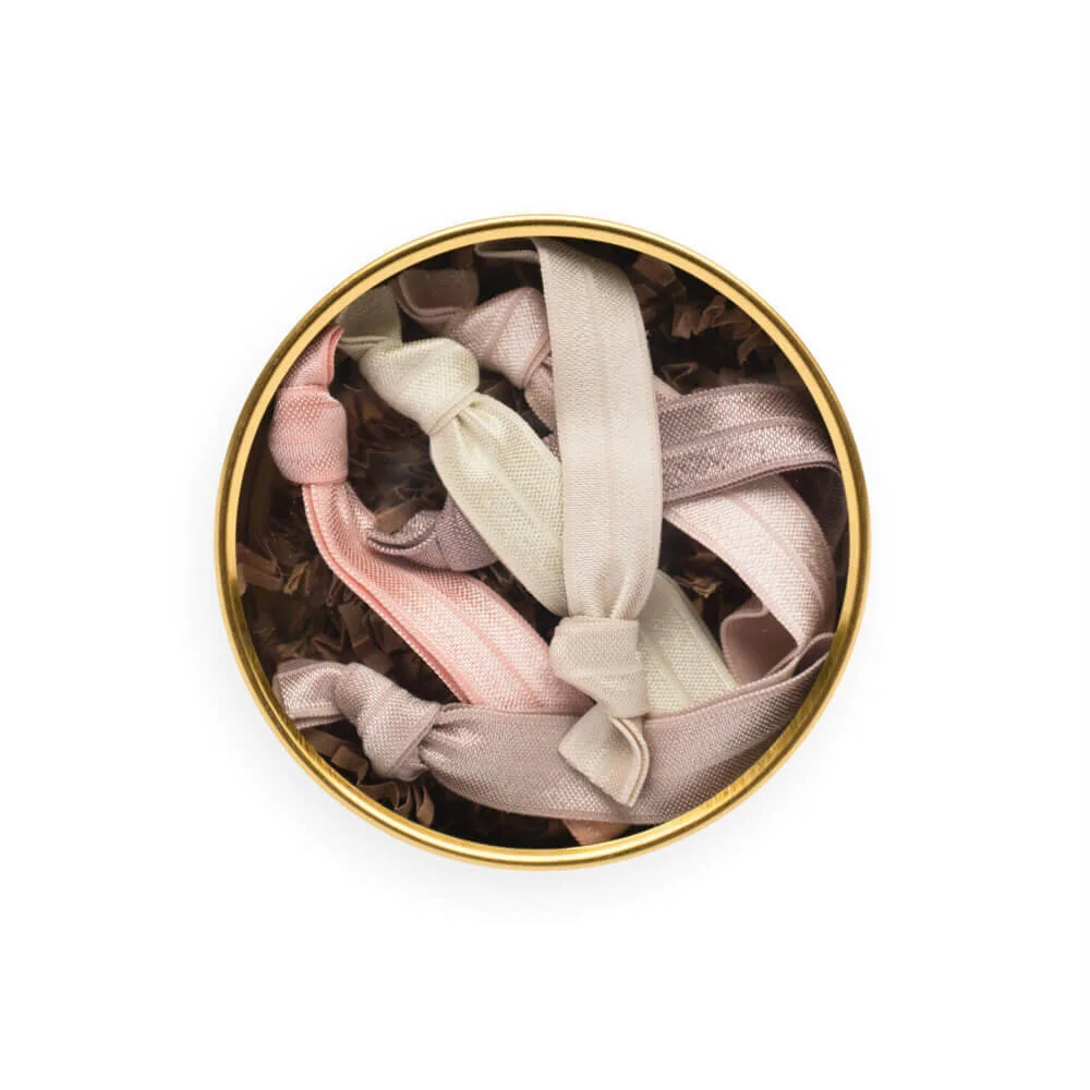 Blush Pink Hair Tie Gift Set 6 Creaseless Elastic Hair Bands — Shop