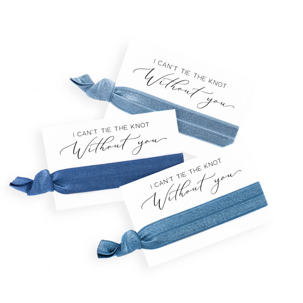 Dusty Blue Bridesmaid Hair Tie Gifts  Bridal Party Maid of Honor Proposal  — Shop Hair Tie Favors + Gifts