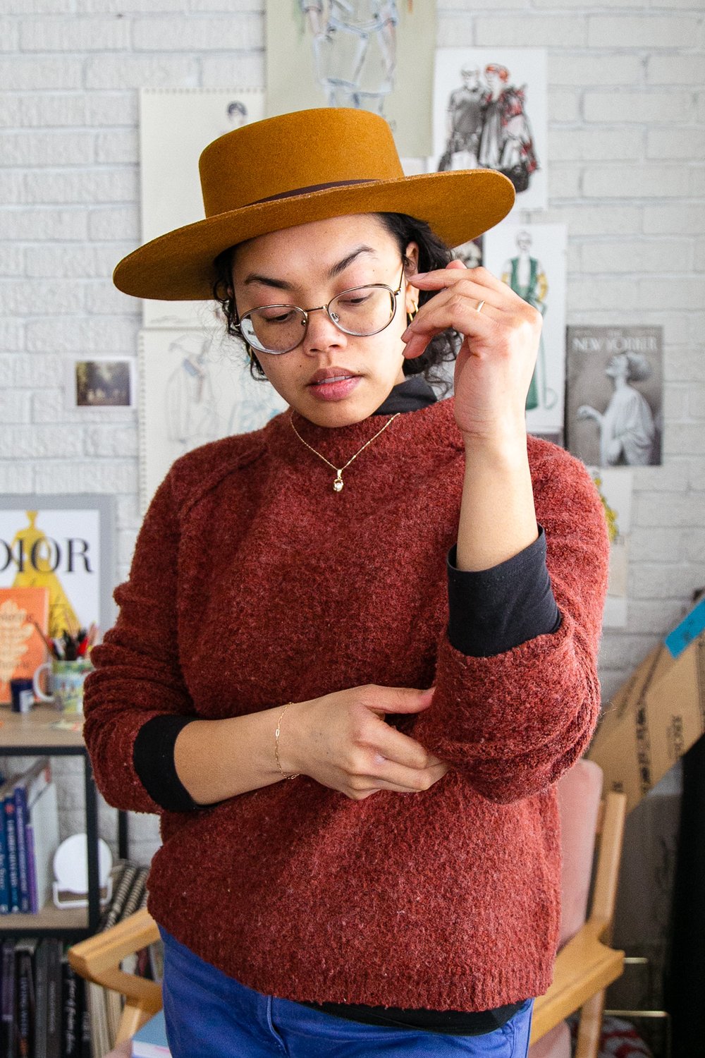 Pairing hats and sweaters on The Riza Magazine