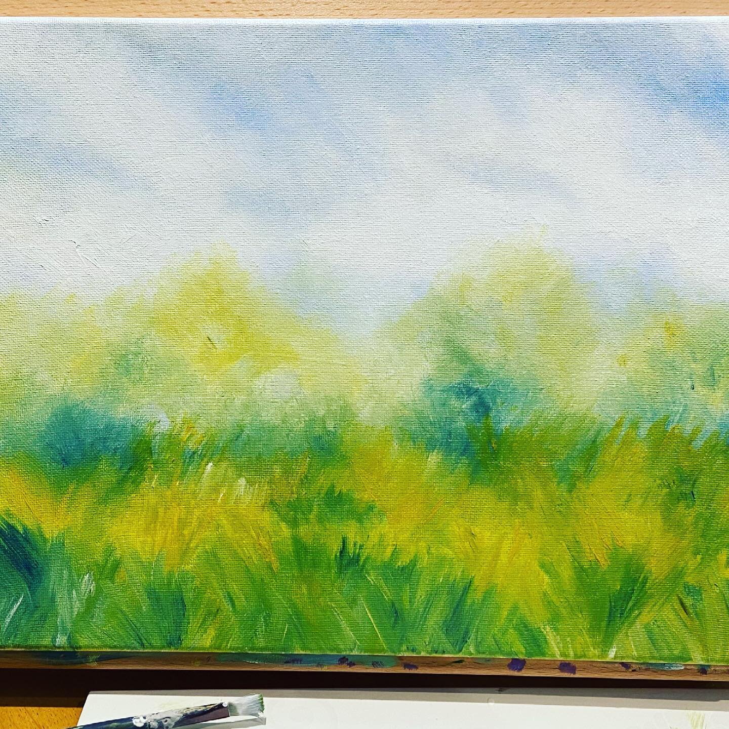 This morning&rsquo;s work, painting and listening to music with my daughter.  A small oil of the #NewForest.  These are the days. Happy weekend everyone, C x🙏❤️