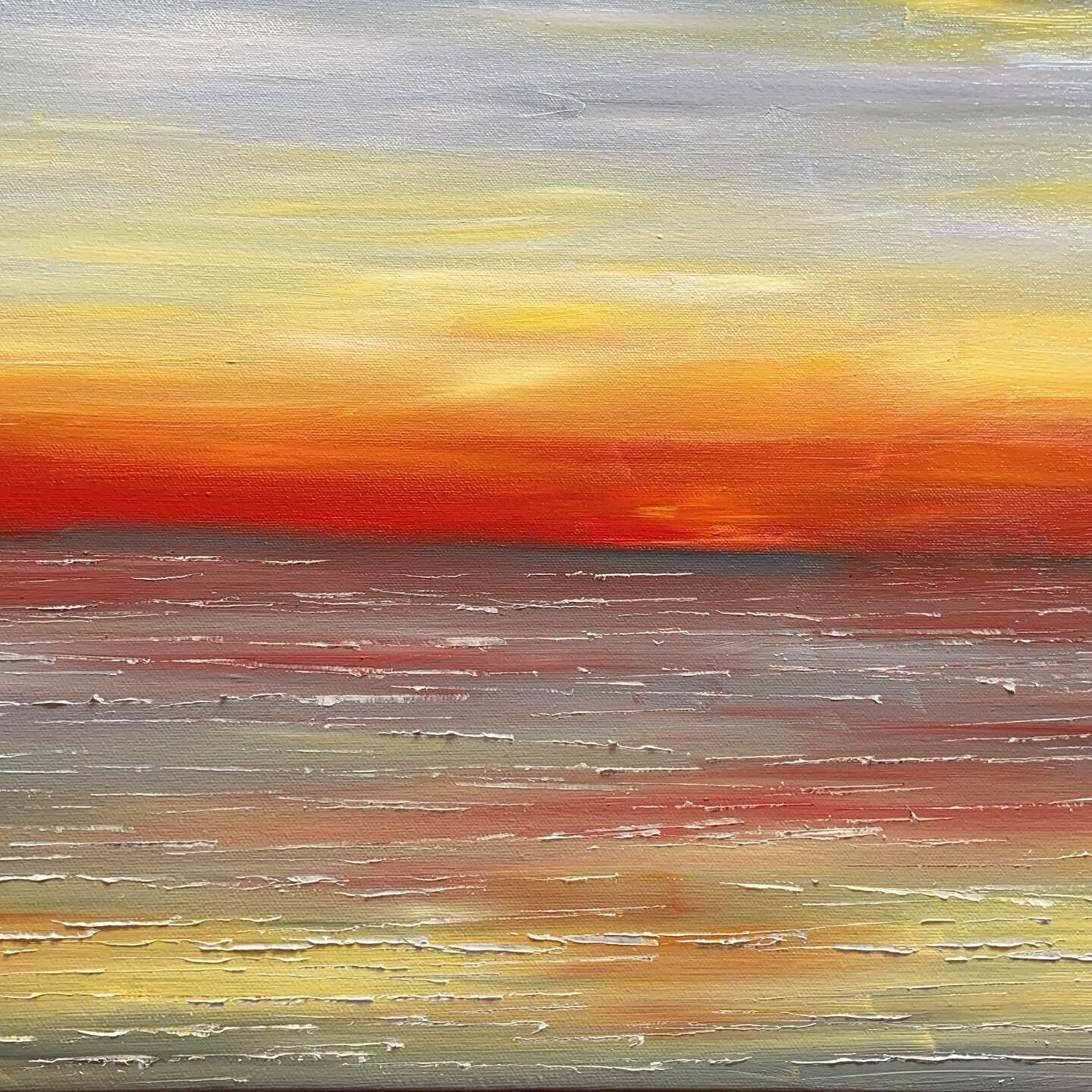 I have had a great response to the sunsets at my Open Studio.  Thought I would add this one to the mix.  Open again tomorrow, Friday and Saturday, and Sunday.  Please come along, everyone welcome to 19 Parklands Avenue, Cowes. C x🙏❤️