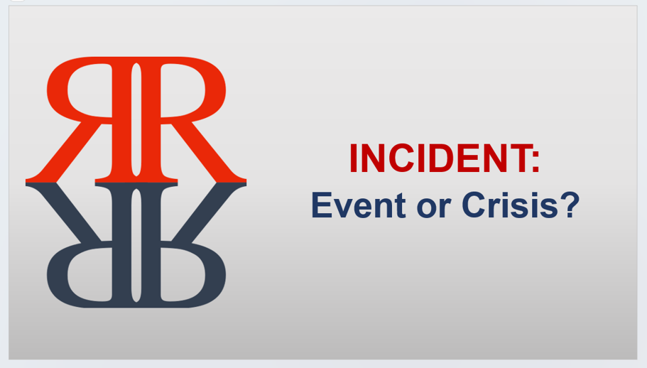Training: Event - Incident or Crisis