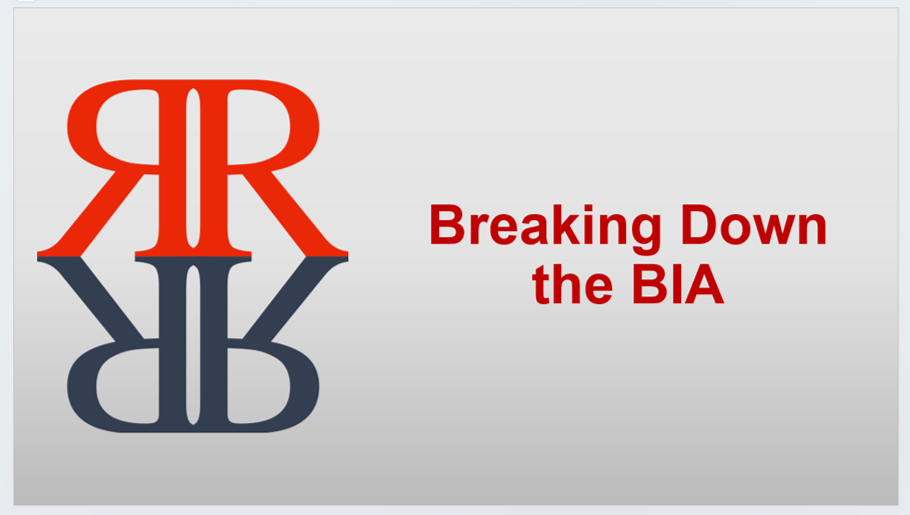 Training: Breaking Down the BIA