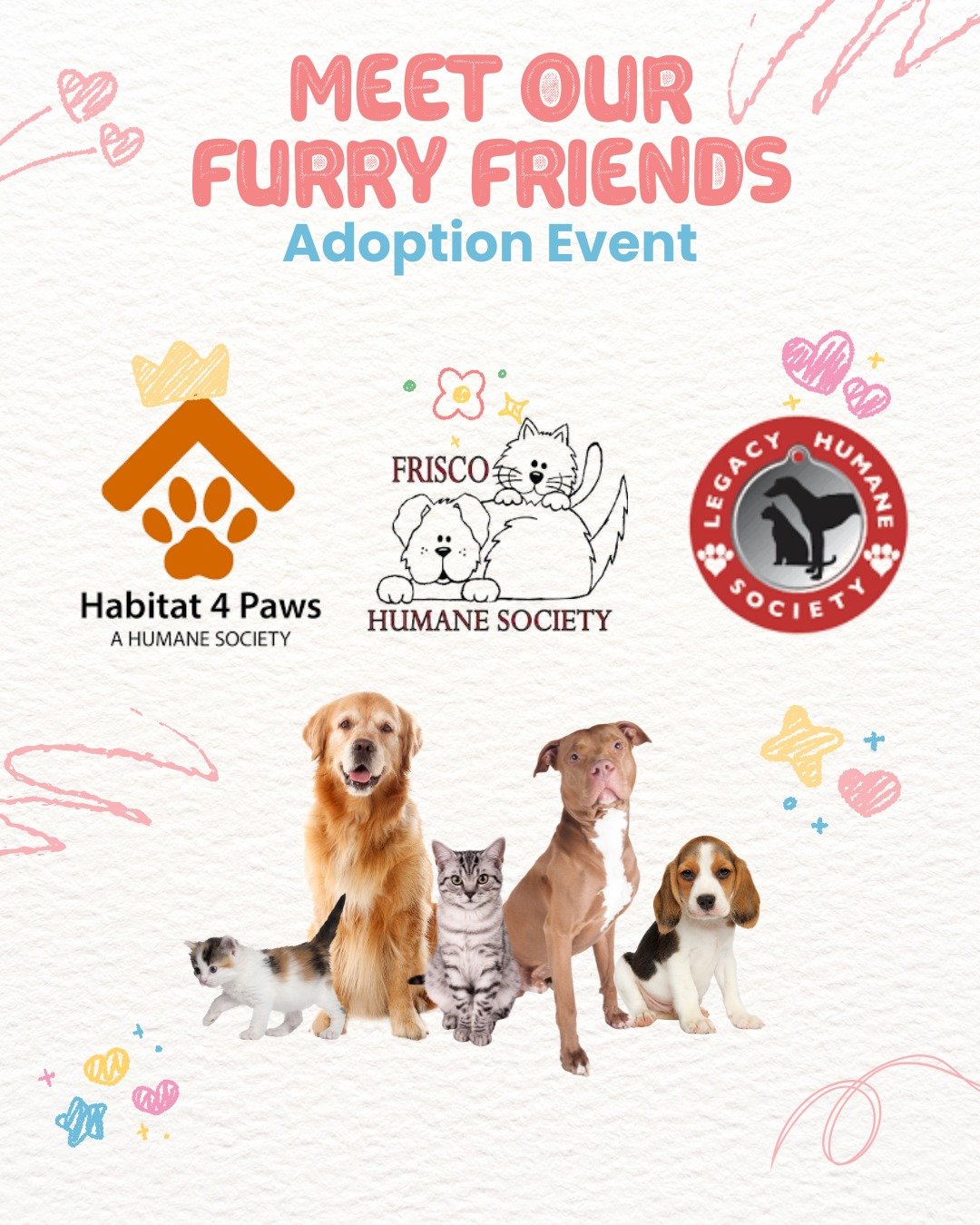 🐾 Don&rsquo;t forget! Stop by our Open House tomorrow from 1&ndash;3 PM 🎉 and meet some adorable adoptable pets at our Adoption Event hosted by local rescues! 🐶🐱 Come say hi, tour the clinic, and maybe meet your new best friend! 💕