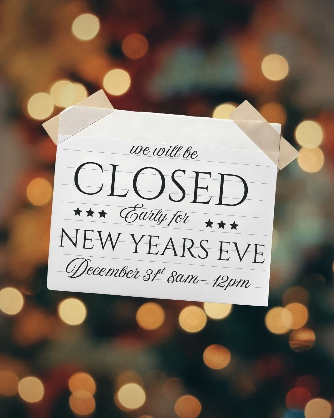 Ringing in the New Year a little early! 🎊
We will be closing at 12 PM on December 31st for New Year&rsquo;s Eve.
Wishing you and your furry family a happy, healthy New Year! 🐶🐱✨