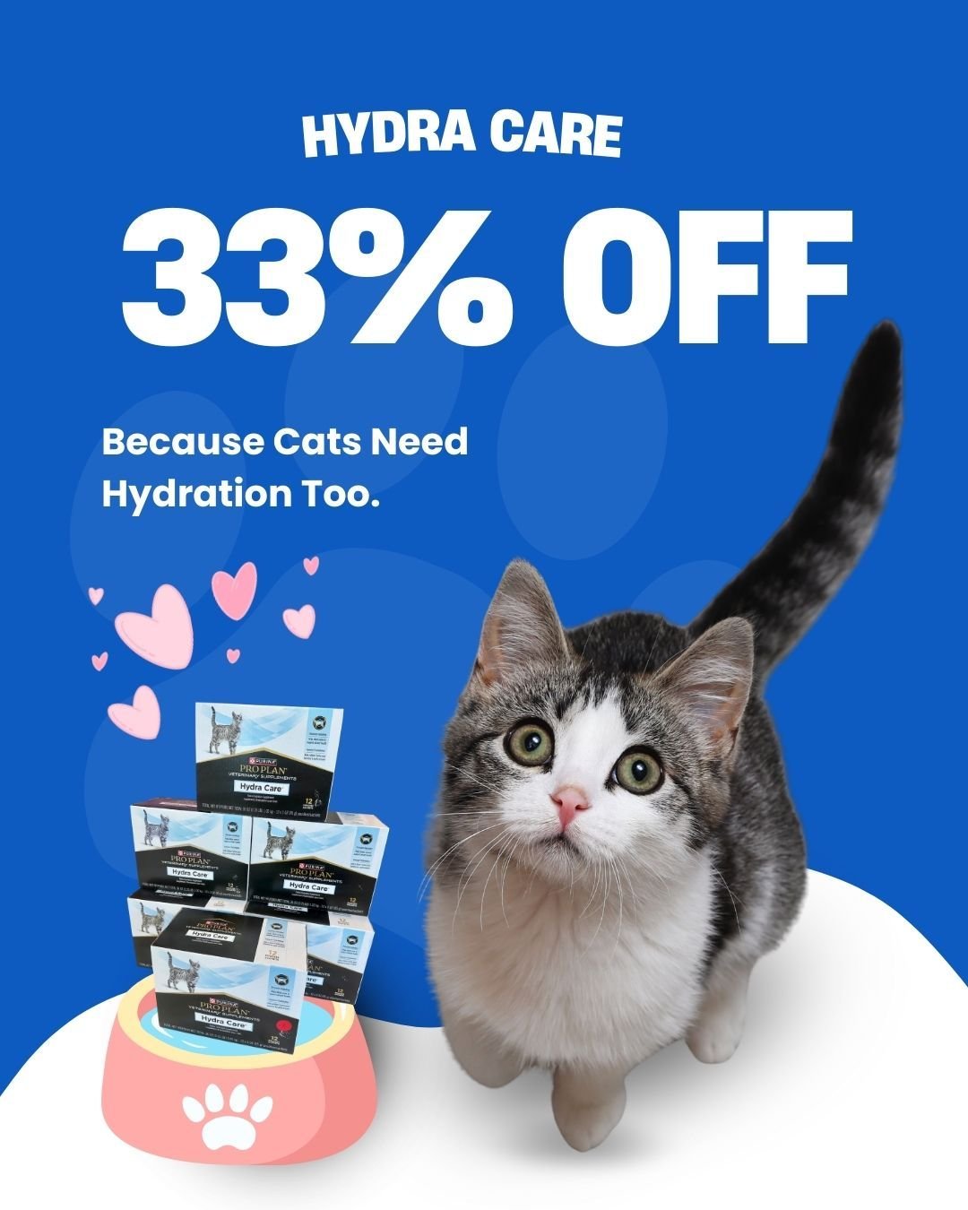 💧 Hydra Care for Cats &mdash; Now 33% OFF! 💧🐱

Hydra Care is a tasty, nutrient-enriched hydration supplement that helps support your cat&rsquo;s health by encouraging increased water intake:

&bull; Helps cats drink more fluids
&bull; Supports uri
