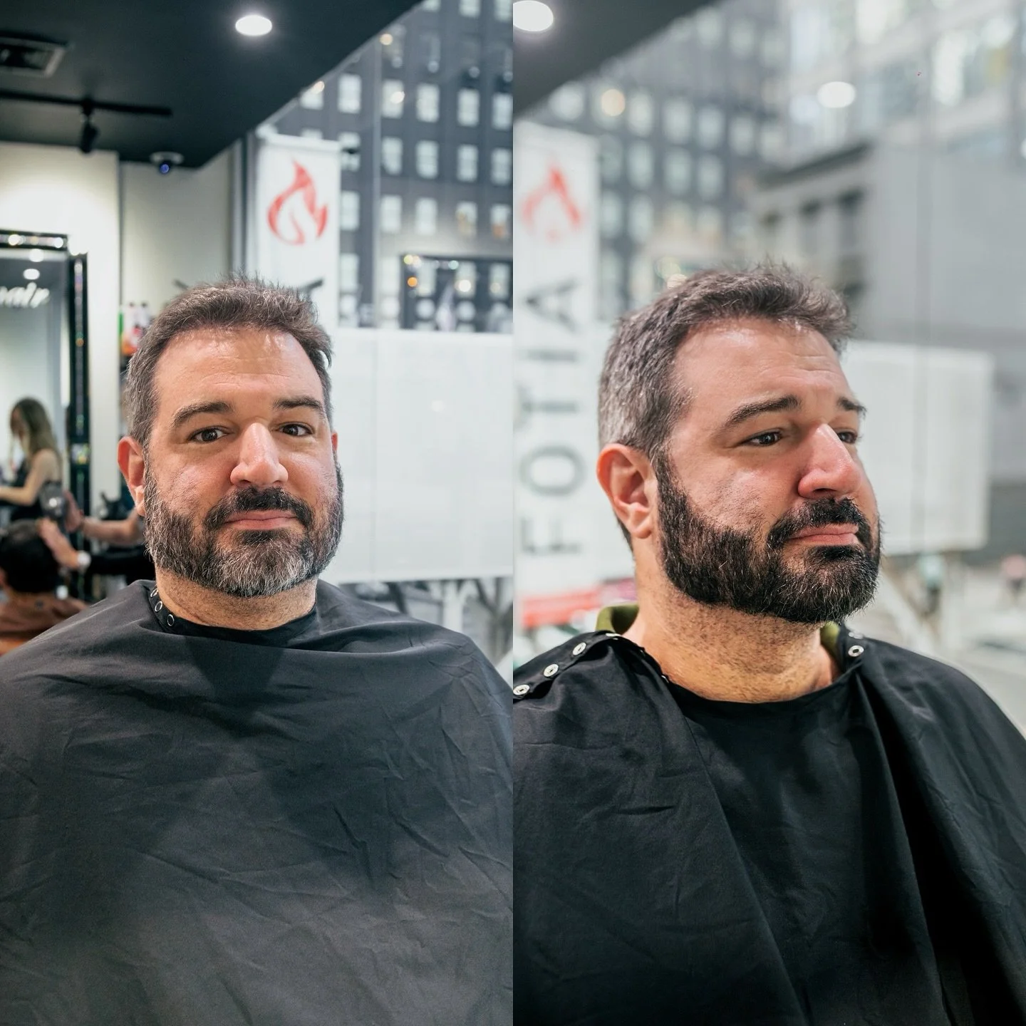 ✨✨ Come see Nadia on Thursdays &amp; Fridays!
Our client wanted to cover grays and enhance his beard while keeping it natural and professional. 
A quick beard color add-on can make all the difference. Book your upgrade today! 

#NYCMensSalon #MensGro