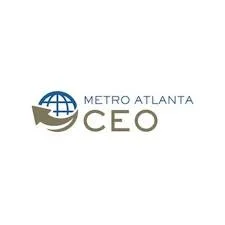 Metro Atlanta CEO logo with globe and arrow design