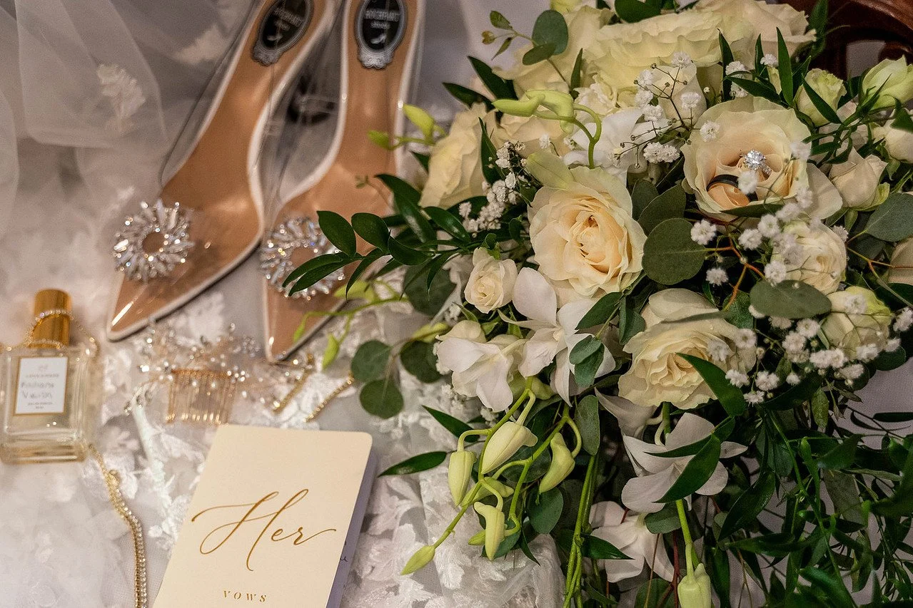 Details from of a spring garden wedding | Historic Jasmine, a private wedding venue in New Kent, Virginia.