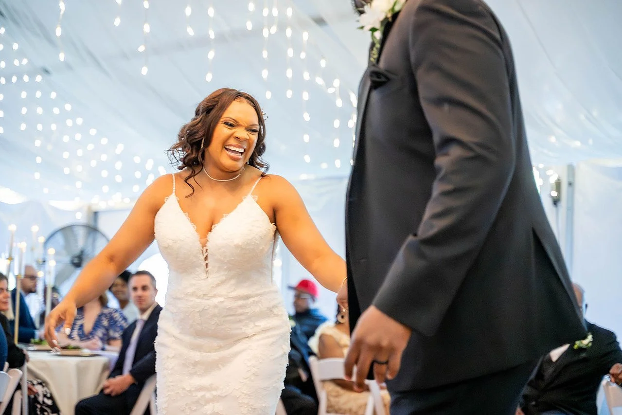 A bride and groom's first dance at the reception | Historic Jasmine, a private wedding venue in New Kent, Virginia.