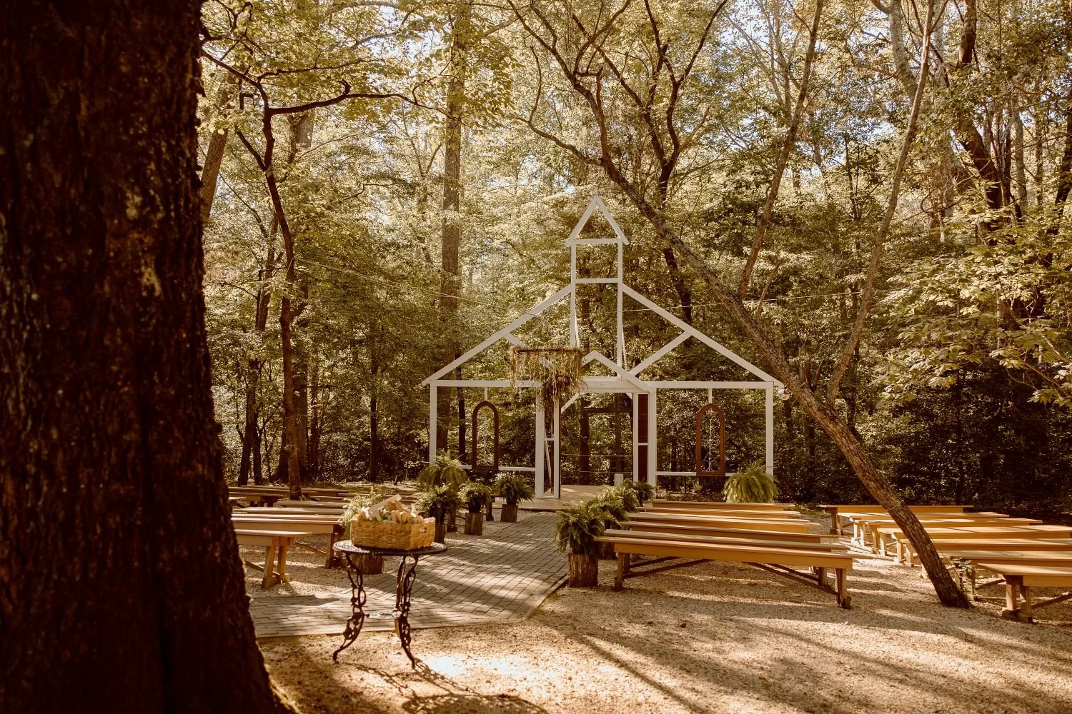 Outdoor forest wedding venue in Virginia