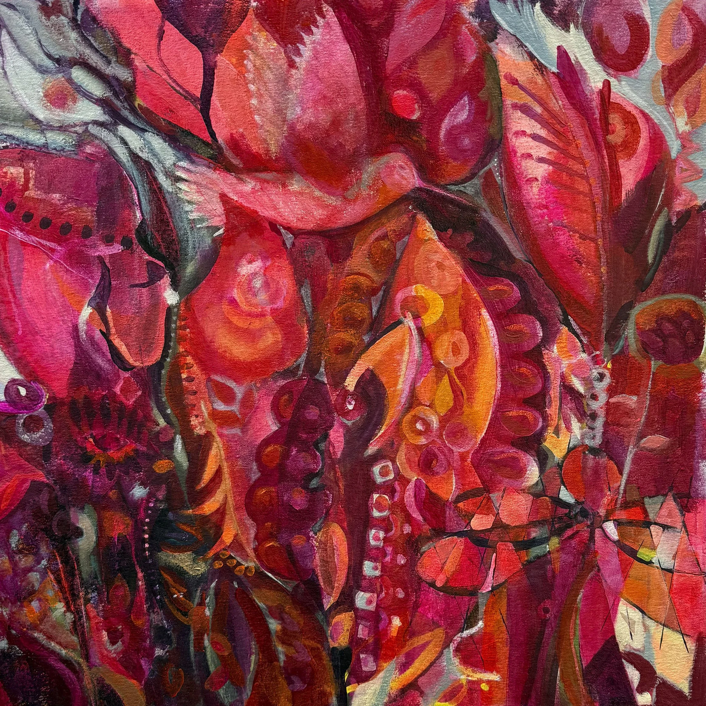 Unfolding, Here, acrylic on canvas, 60x60 cm 2026
