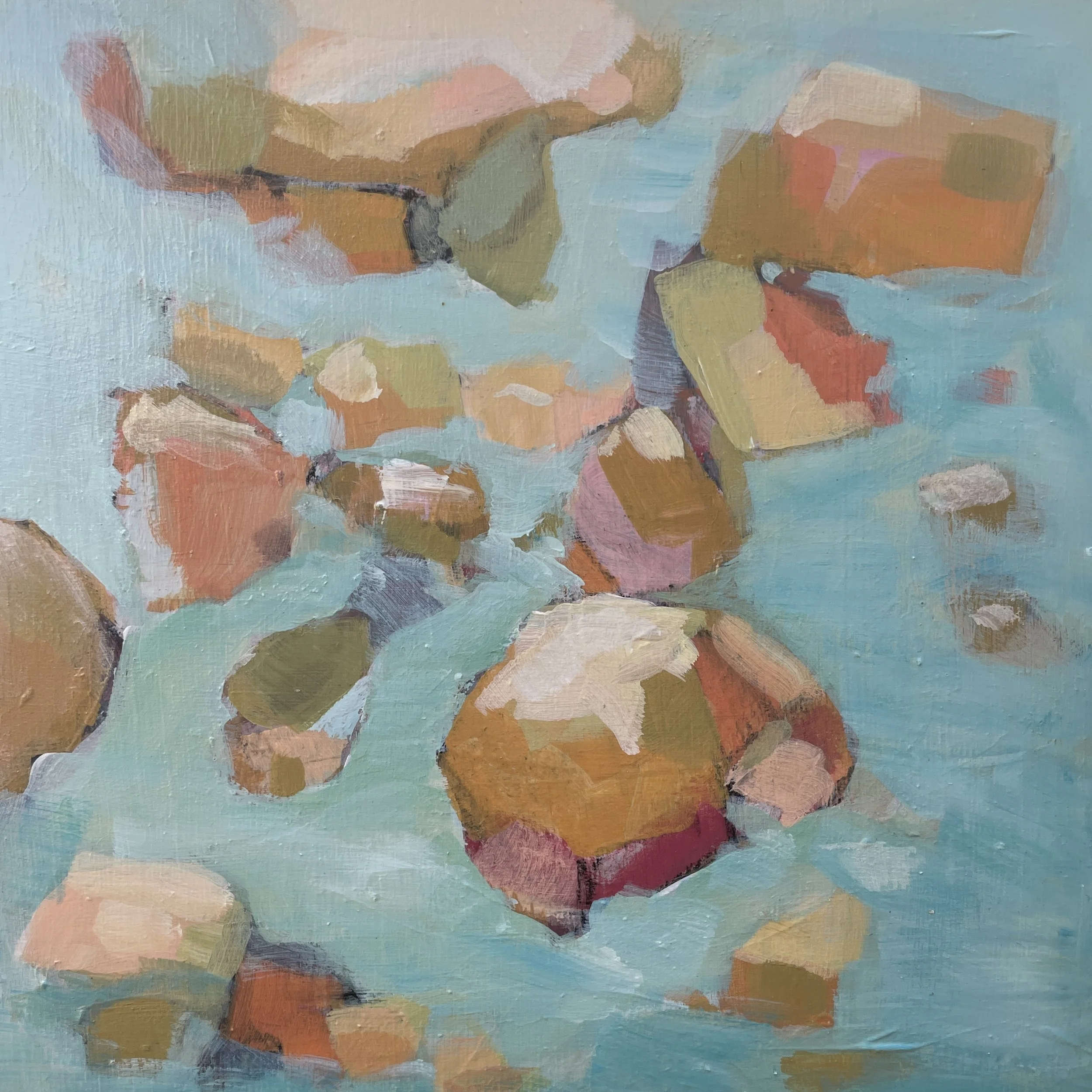 Largo, Acrylic on Panel, natural floater frame, 10x10, framed size 11.5 x 11.5