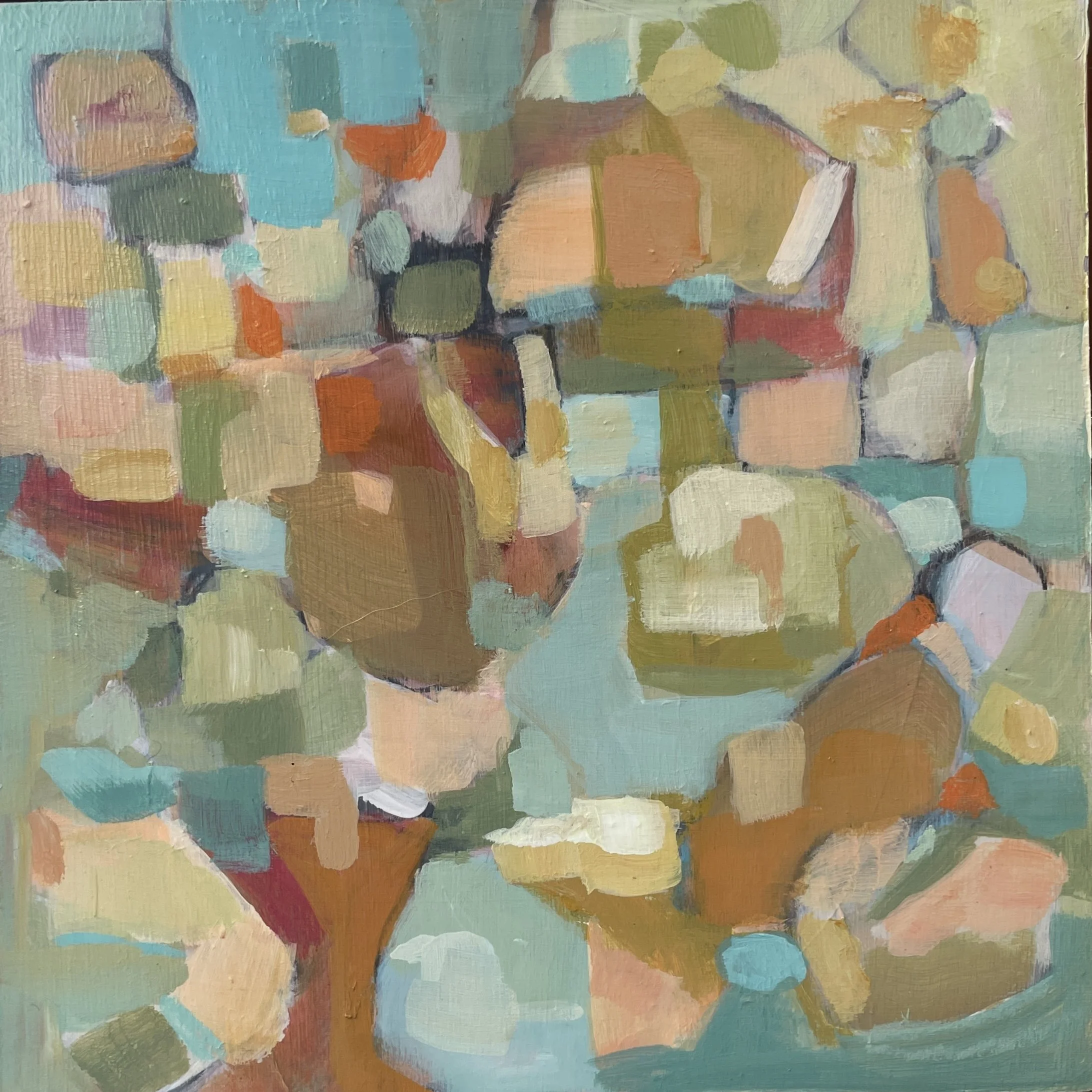 Tremolo, Acrylic on Panel, natural floater frame, 10x10, framed size 11.5 x 11.5