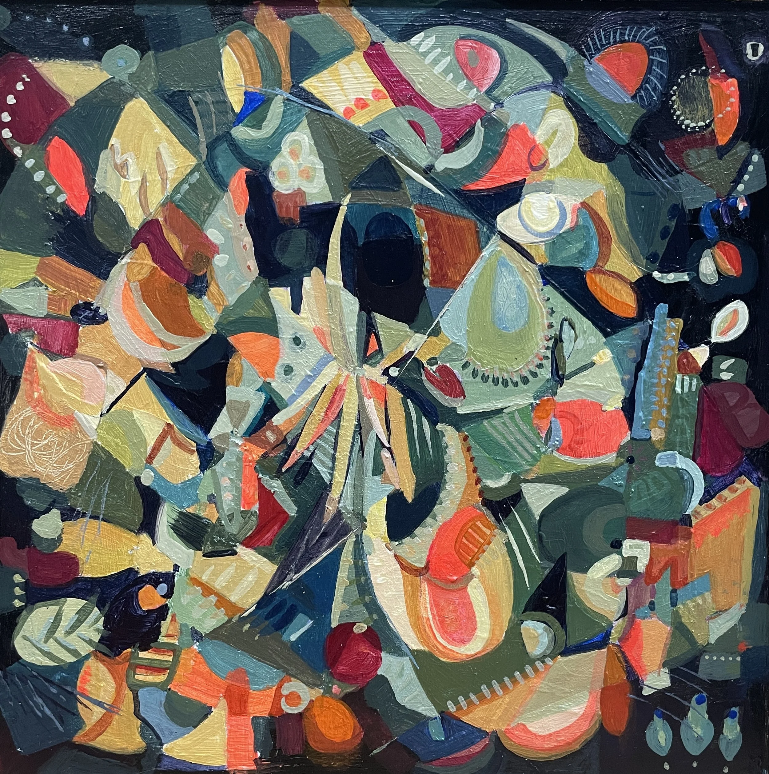 Where Will All The Research Go? acrylic on panel, natural cradle, 12x12