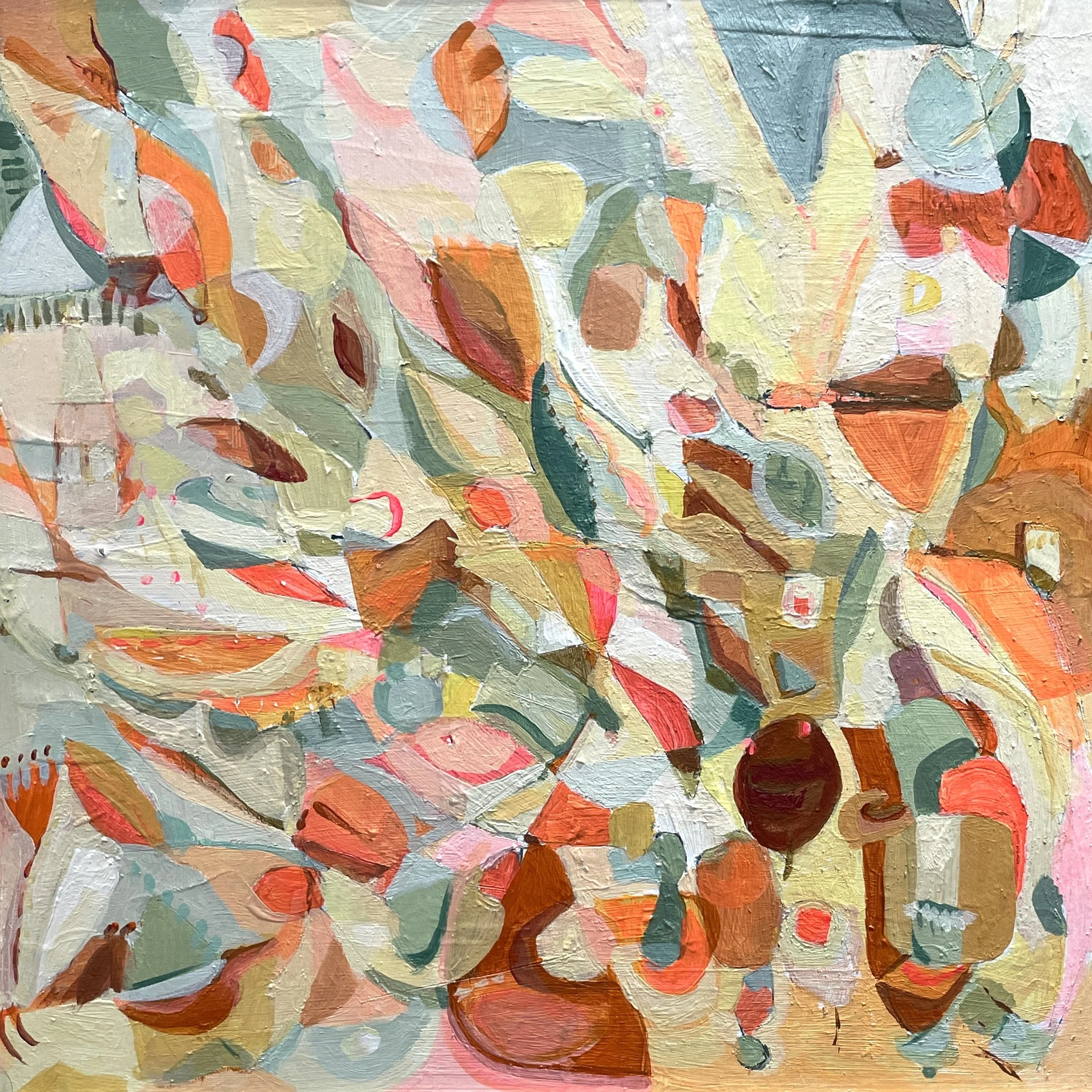 I'm Walking In The Air, acrylic on panel, natural cradle, 12x12