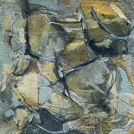 Tidal 10, acrylic on panel,  6x6 