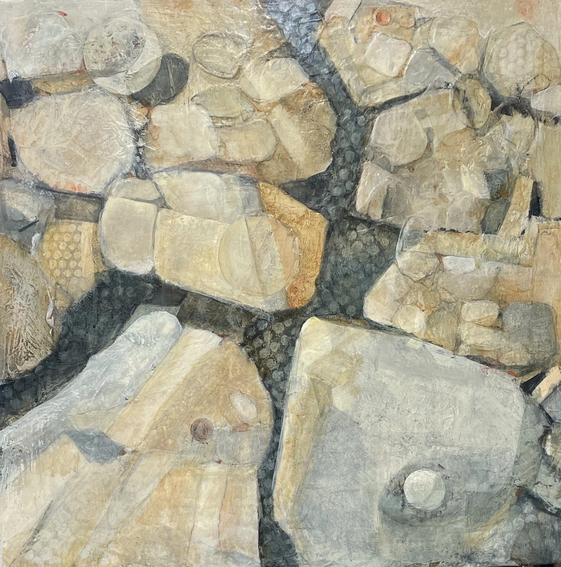 Fylleflod, 24x24 Acrylic on Panel, black frame - 2023