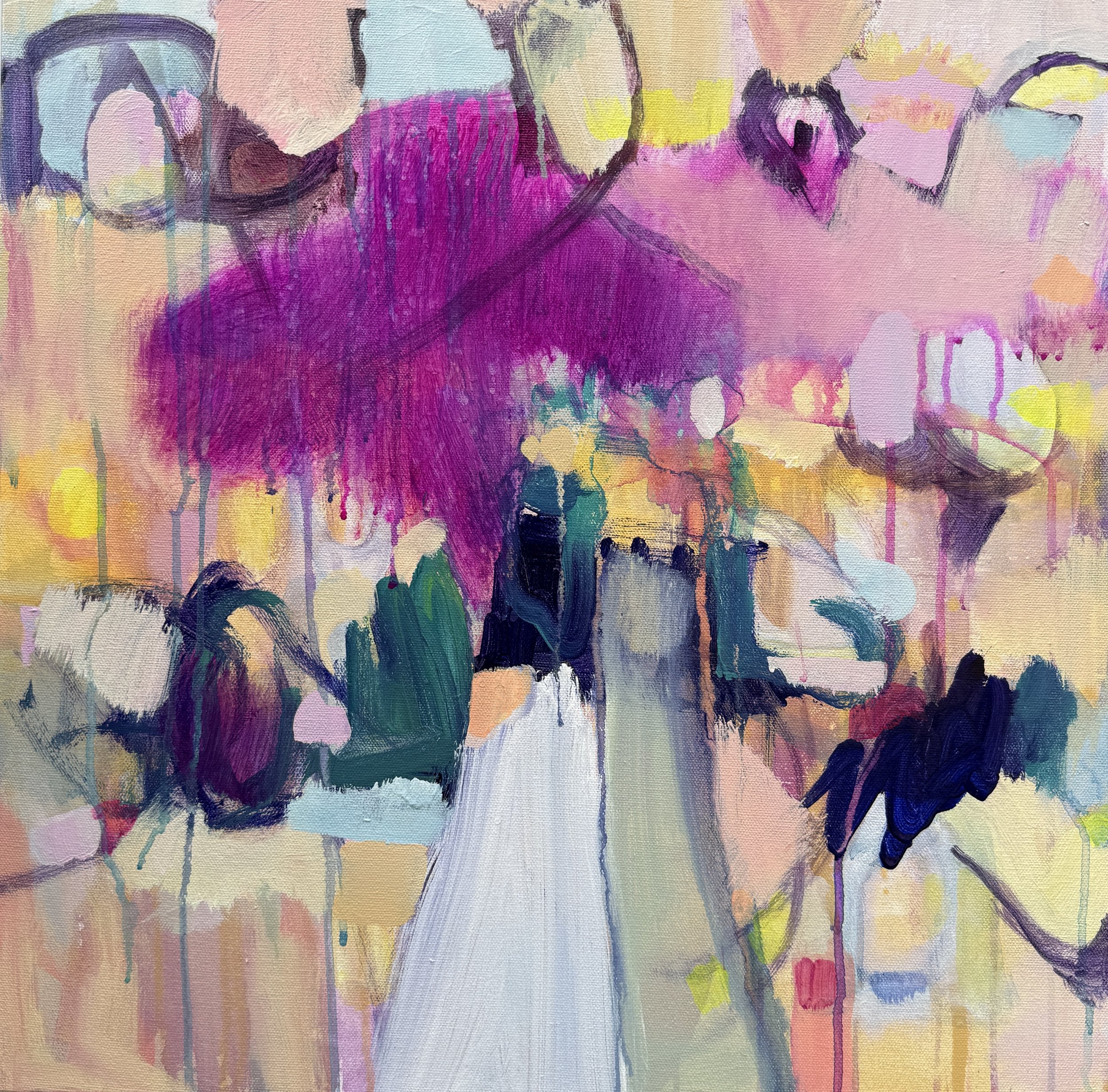 Magenta Meets You In The Middle, 2026, Acrylic on Canvas, 36x36