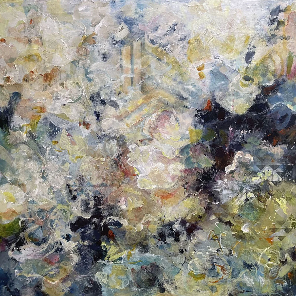 Figments and Fragments, Acrylic on panel, 20x20, 2023