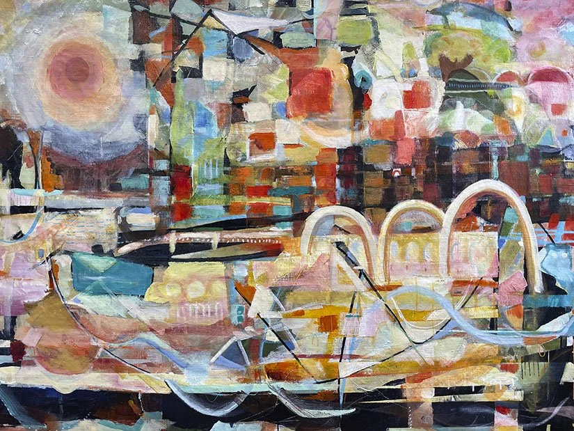 Every Little Movement 36x48 Acrylic on Linen 2024 - Available at 3 Walker Contemporary, ME