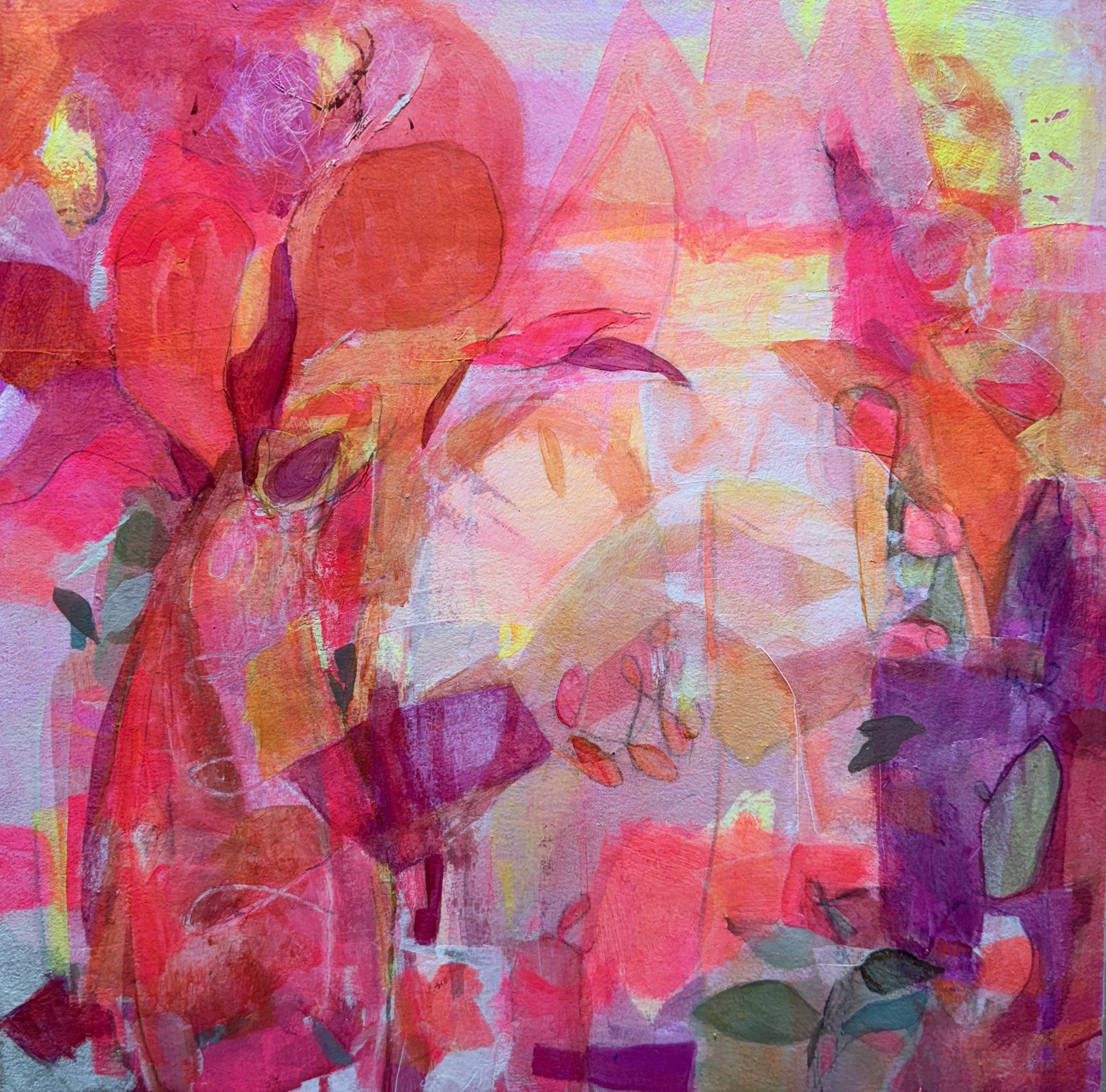 Held Radiance, 2025,
 acrylic on panel 14x14