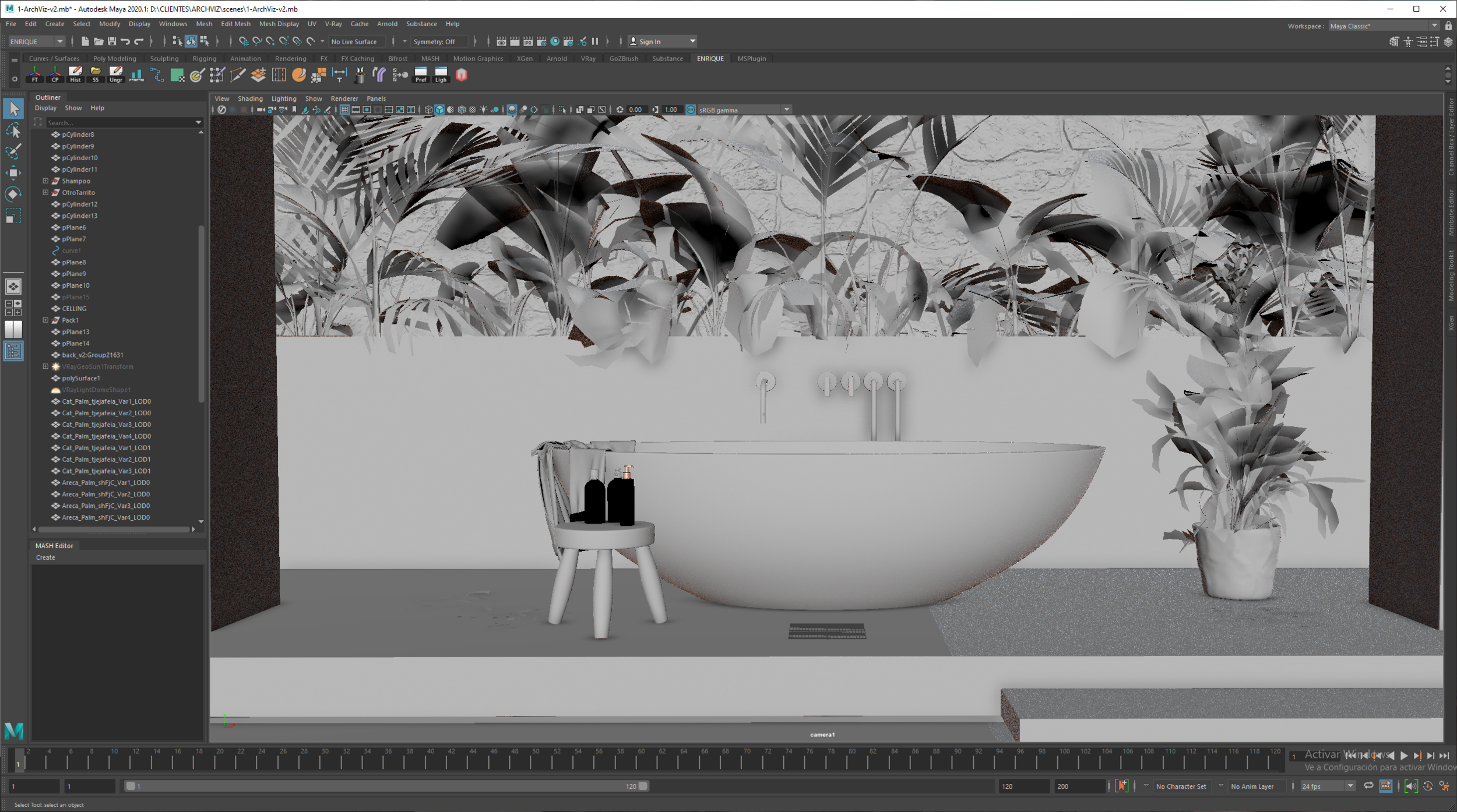  3D visualization of a relaxation space in an area near the sea / Full cgi 